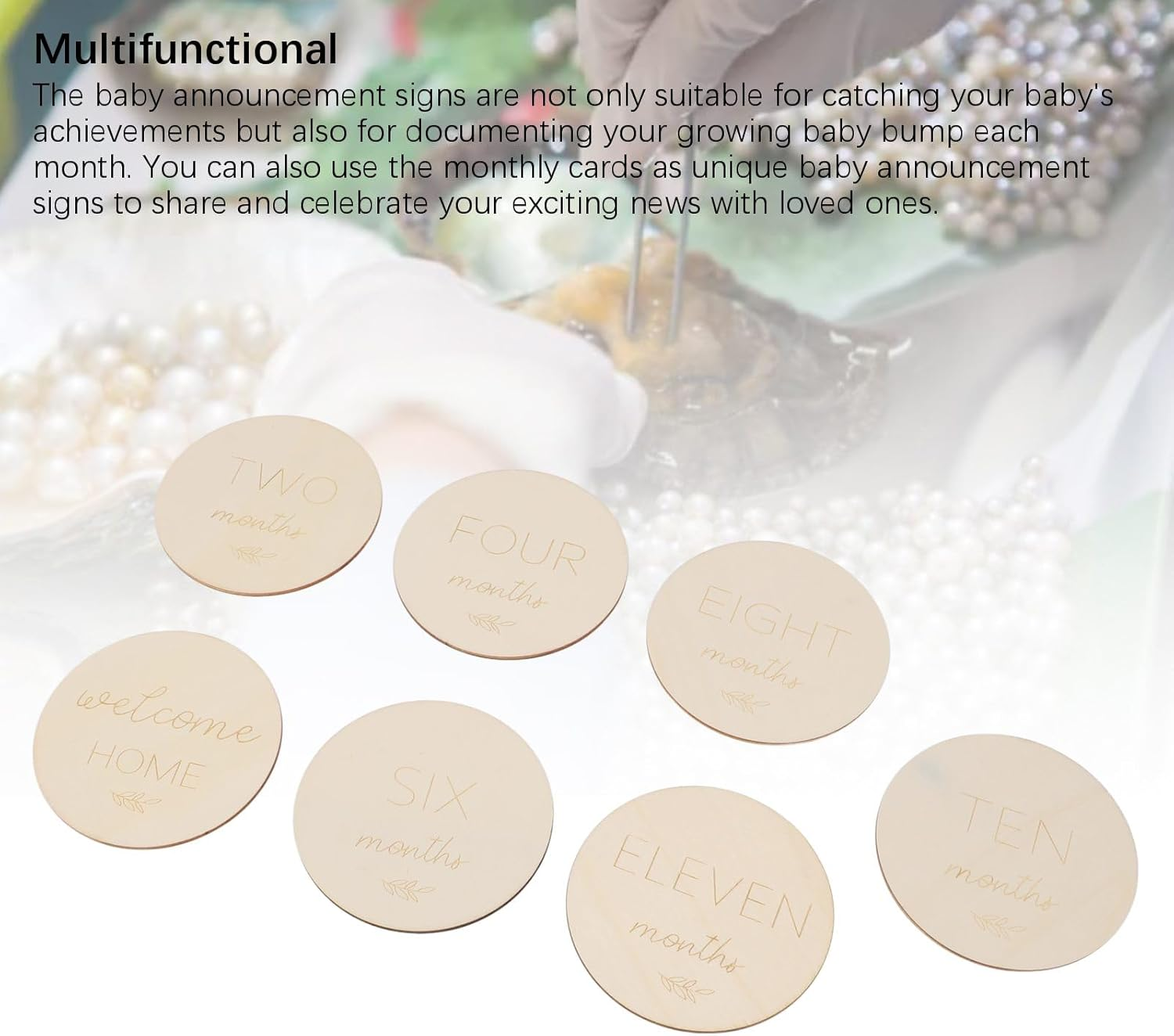 Wooden Baby Monthly Milestone Discs Durable Material Versatile Use Great Photography Props Baby Announcement Signs for Your Growing As