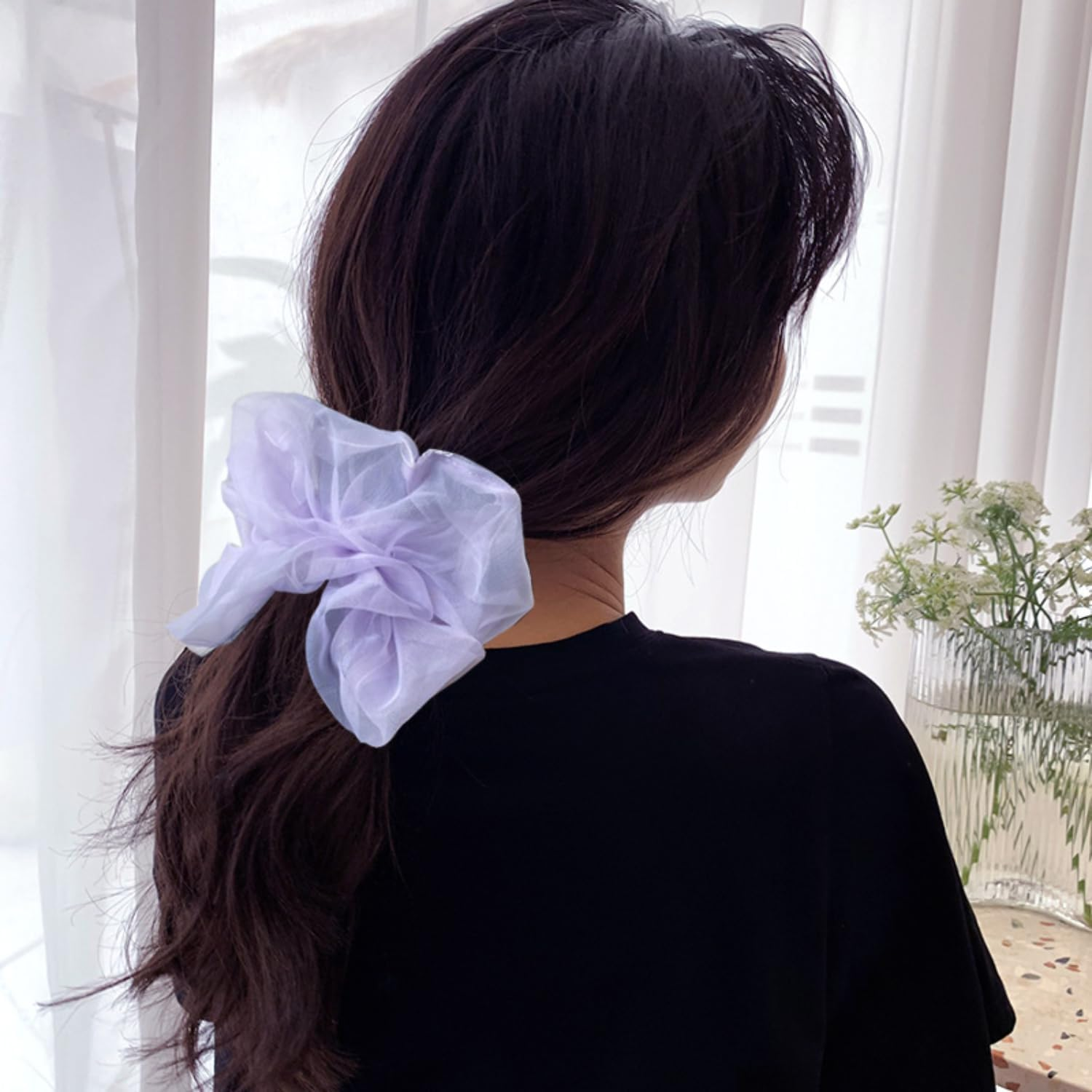 Oversized Scrunchies Jumbo Organza Scrunchies Large Chiffon Scrunchies Giant Scrunchies Big Hair Scrunchies for Women and Girls image number 2
