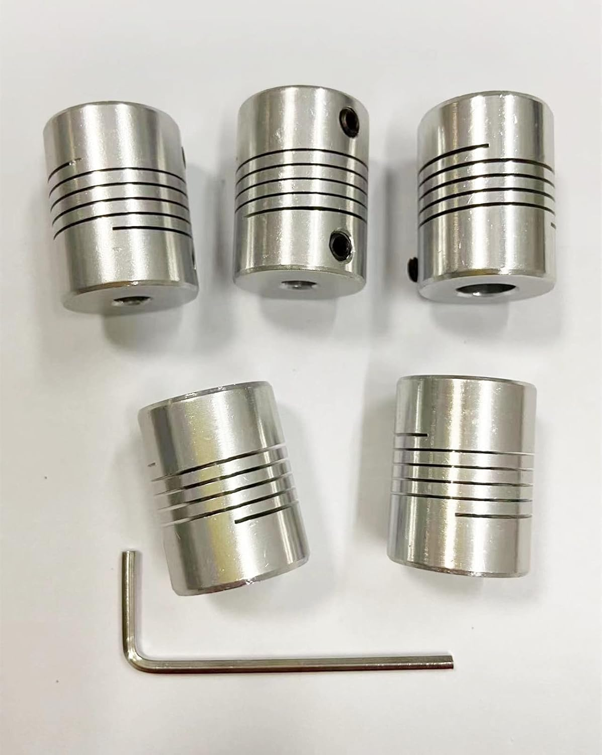 Ruimou 5PCS 5Mm X 8Mm Aluminum Flexible Shaft Coupling Od19Mm X L25Mm CNC Stepper Motor Coupler Connector image number 1