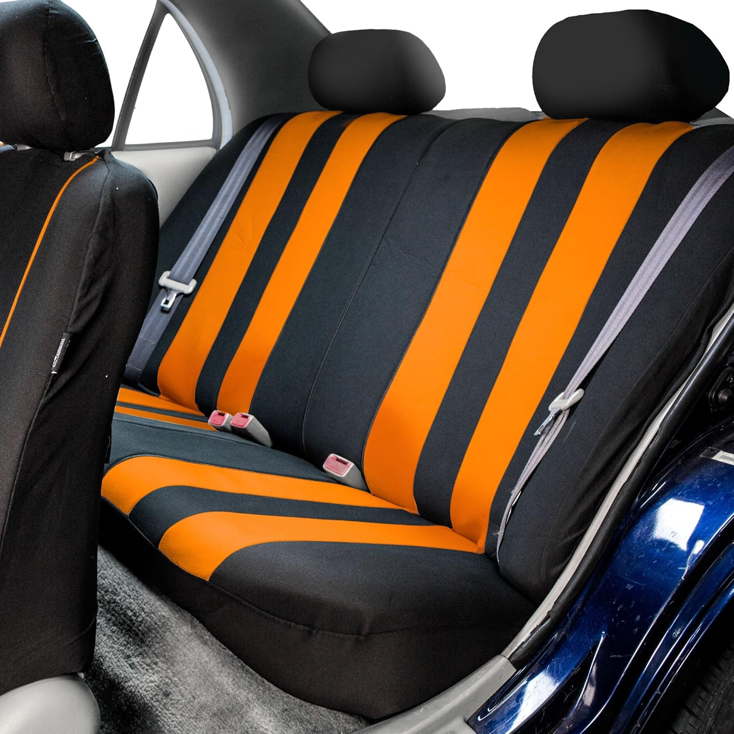 FH Group Car Seat Covers Full Set Cloth - Universal Fit, Automotive Seat Covers, Low Back Front Seat Covers, Airbag Compatible, Split Bench Rear Seat, Car Seat Cover for SUV, Sedan, Van Orange image number 5