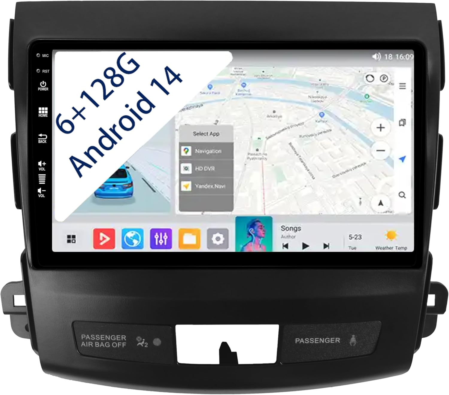 [6+128Gb]Keconsing 9" Android 14 Autoradio for Mitsubishi Outlander 2/Peugeot 4007/Citroen C-Crosser 2008-2015 Radio Carplay, Wireless Car Play GPS Navi Screen Bluetooth Navigation Stereo Mirror Link image number 4