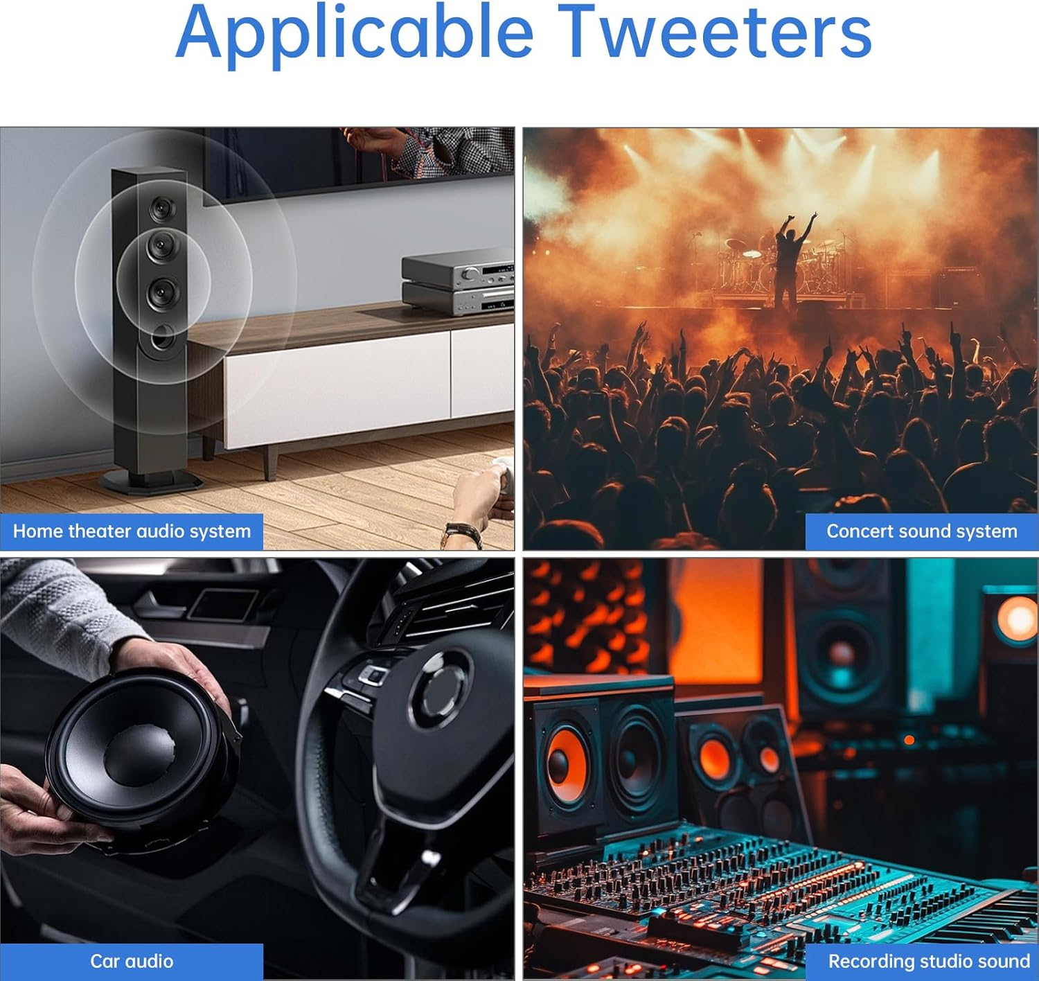 Drisentri 1 Way Crossover, 80W 4-10 Ohm Audiophile High Pass Tweeter Crossover for Car/Home Hifi Speakers