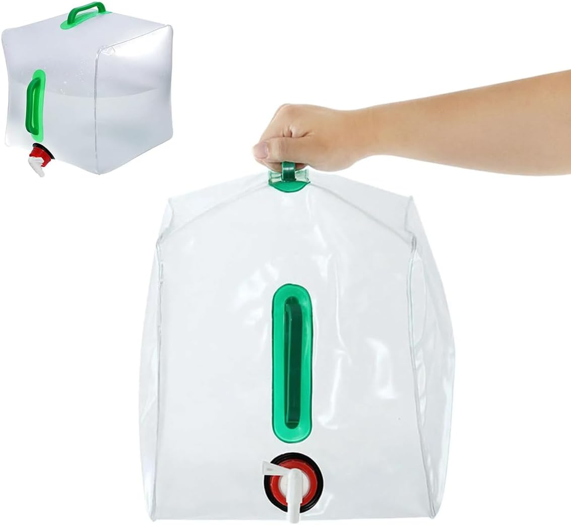 AIMALL Collapsible Water Container with Spigot, Portable Folding Water Carrier for Camping, PVC Material, Available in 1.32-5.28 Gallons