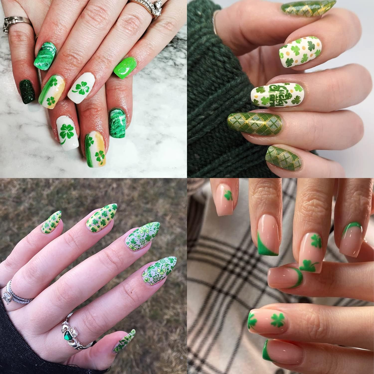 St Patricks Day Nail Stamping Plate Spring Shamrock Nail Stamping Plates Irish March 17Th Nail Decorations Polish Gel Nail Art Stamping Template Set Manicure Stencils Tool - 4Th Of July image number 3