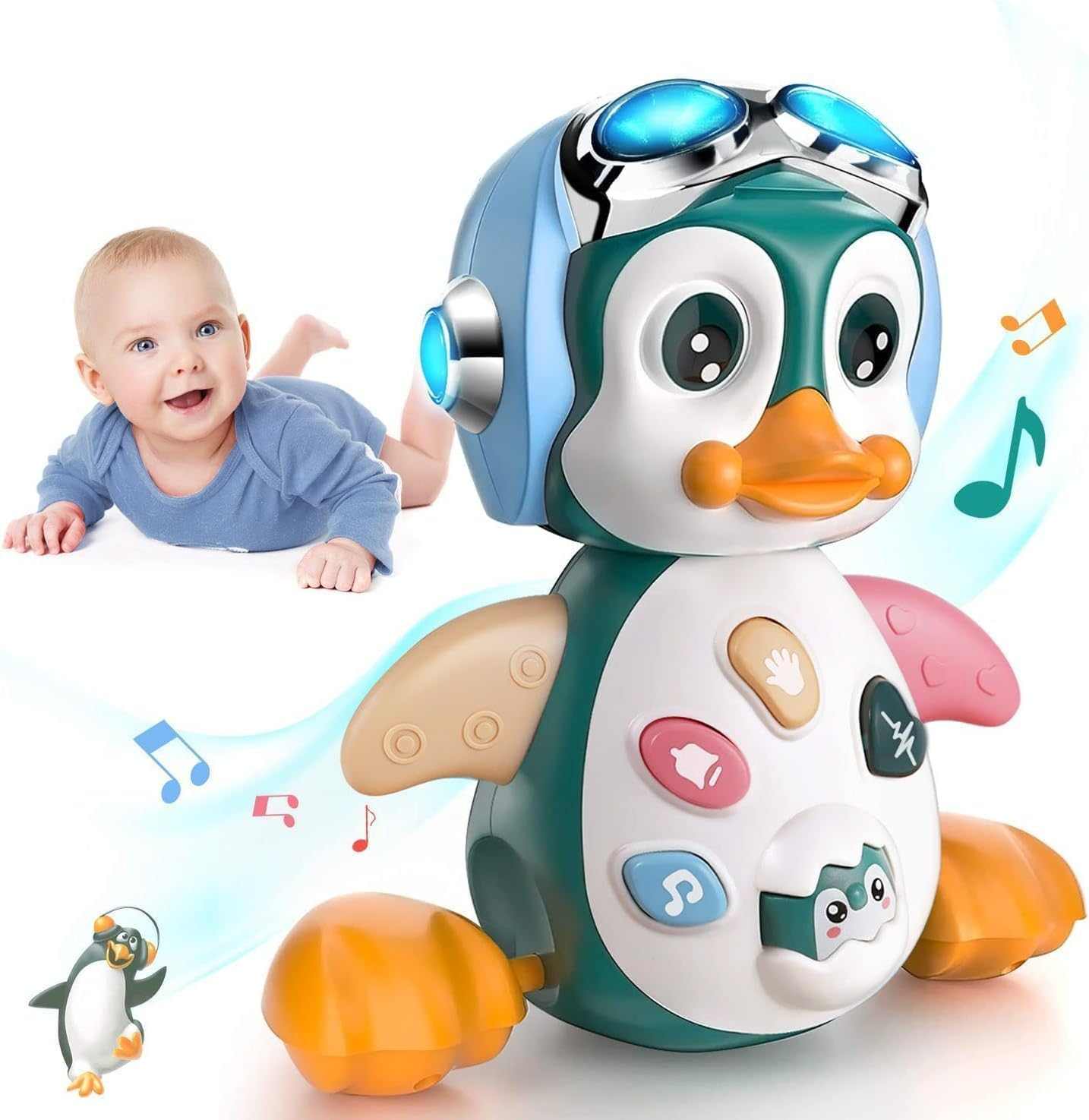 Enliansgo Baby Toys 6-12 Months - Musical Crawling Baby Toys for 12-18 Month, Early Learning Educational Toy with Light & Sound, Birthday Toy for Infant Toddler Boy Girl 7 8 9 10 11 Month 1-2 Year Old image number 4