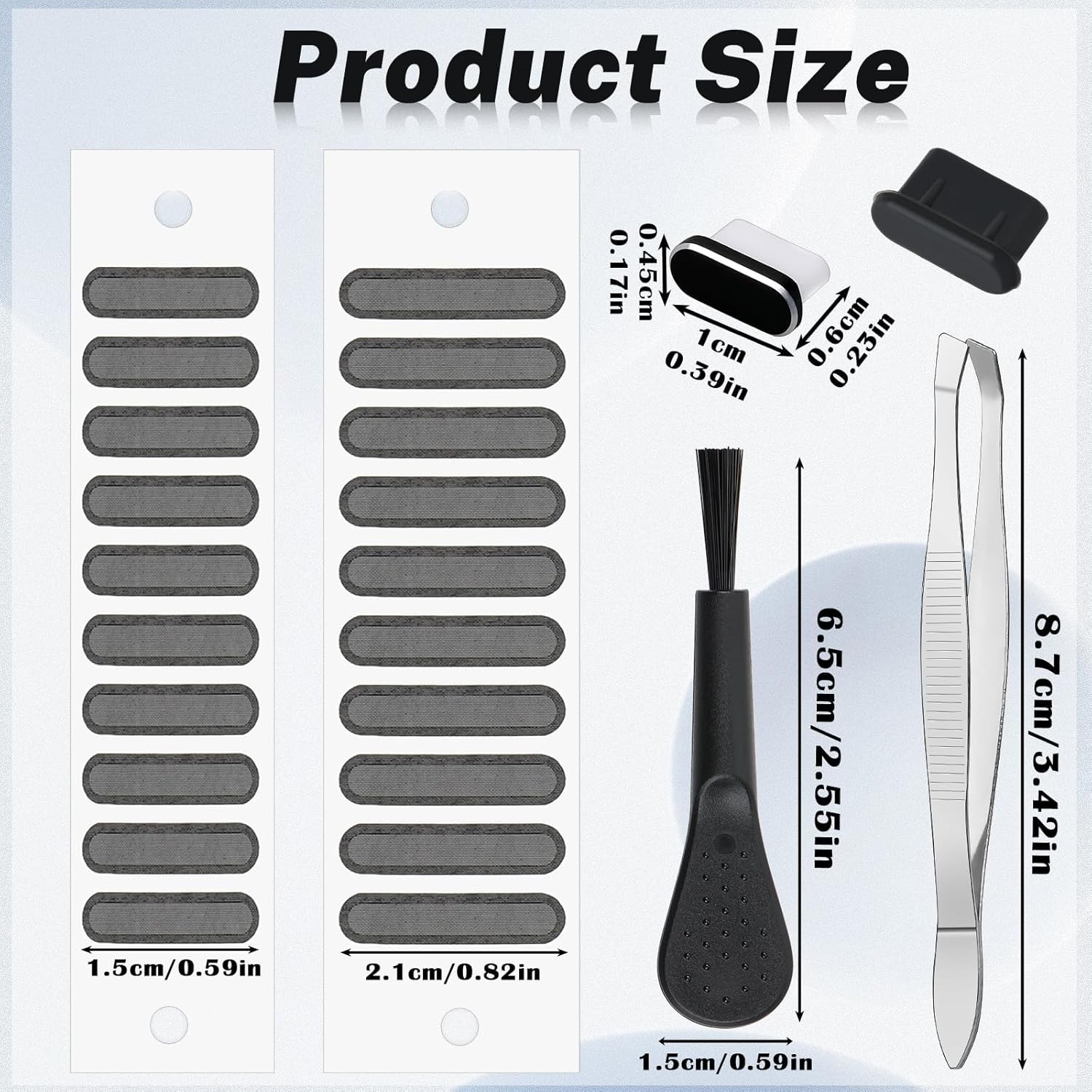 Yuannee Mobile Phone Dust Protection Kit, 8 Pieces Mobile Phone Dust Plug Dustproof Mesh Sticker Silicone Cover Speaker Grid Waterproof Dustproof Plug USB C Dust Protection for Mobile Phones image number 1