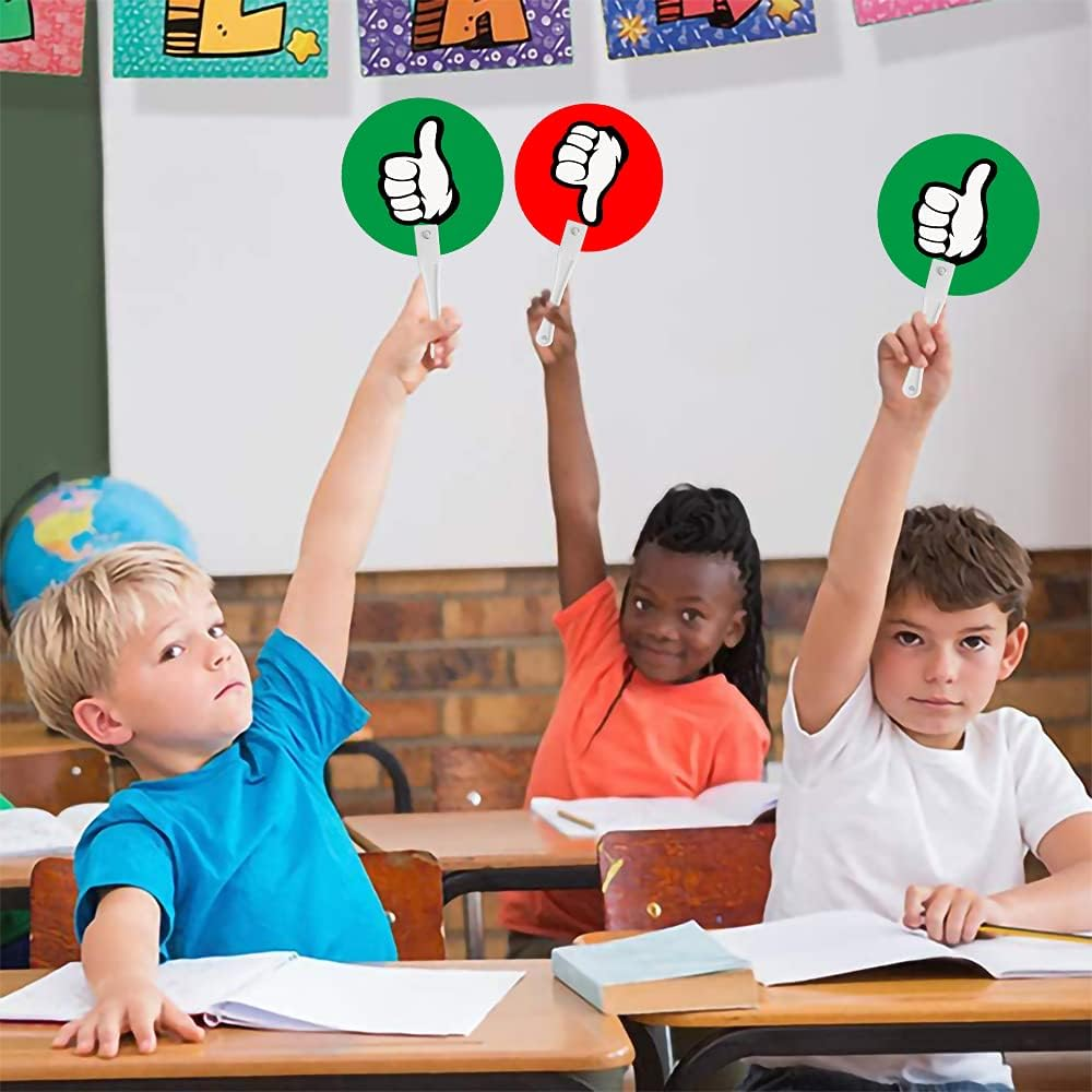 Thumbs Up/Thumbs down Paddles 24 Packs for Classroom Voting, Teacher Classroom Event Supplies and Teacher Student Interaction Signs image number 5