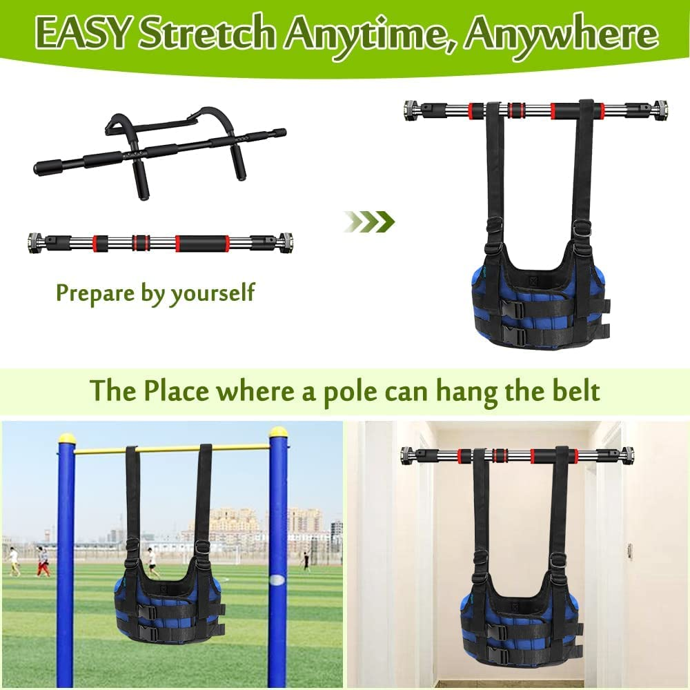 Back Stretcher Decompression Belt Lumbar Traction Inversion Table Alternative Spinal Decompression Machine Harness Back Stretching Realignment Device Herniated Disc Back Pain Relief (L 42~50") image number 2