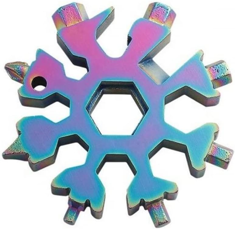 18-In-1 Snowflake Multitool, Snowflake Screwdriver Tactical Tool for Bottle Opener/Outdoor EDC Tools, Mens Valentines Gifts,Cool Camping Gadgets Tools for Men,Birthday Gifts for Men,Dad,Husband -Black