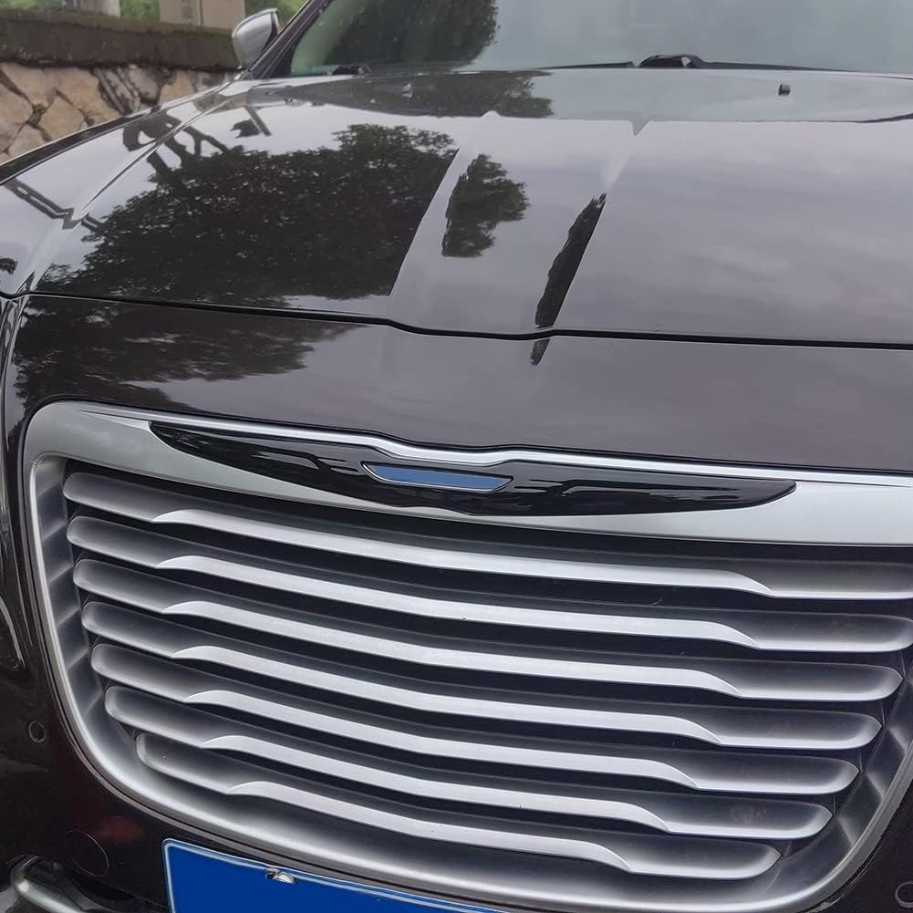 Kolya Glossy Black Exterior Front Bumper Center Grille Emblem Cover Grill Badge Molding Trim for Chrysler 300 300C Accessories 2011-2023 image number 3