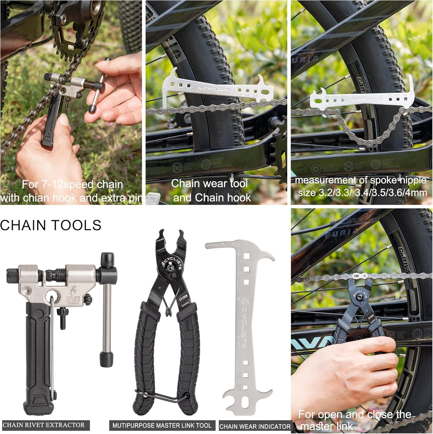 7 Piece Bike Tool Kit - Bike Tools Maintenance Repair Kit - Mountain/Road Bike Bicycle Repair Tool Kit with Storage Case image number 2