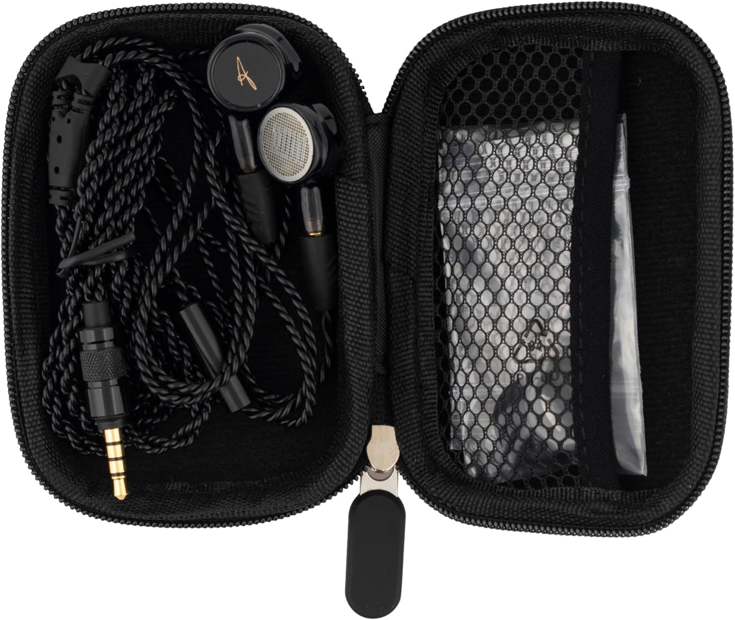 Initial a - Yui - 0.56 Inch (14.2 Mm) Flat Drive Driver In-Ear Earphones with Mic Black Approx. W 0.7 X H 1.2 X D 0.5 Inches (19 X 30 X 13 Mm) image number 4