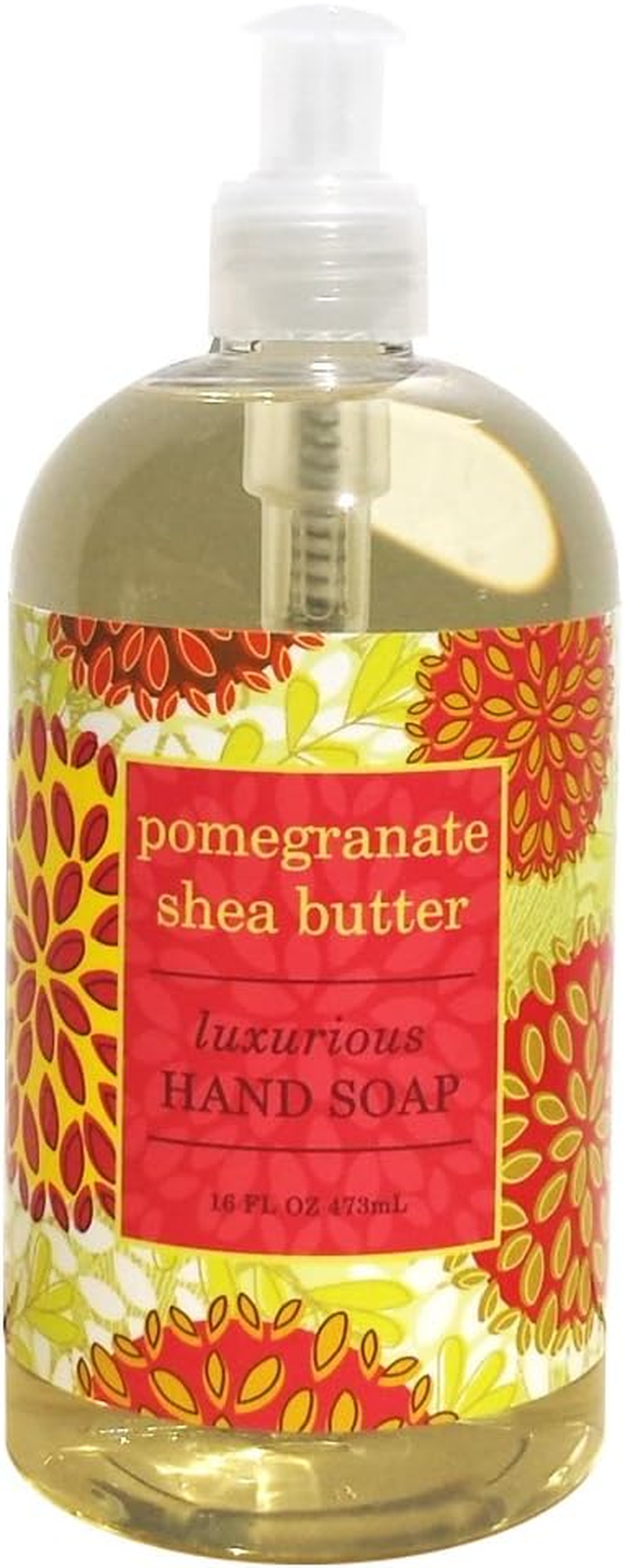 Greenwich Bay POMEGRANATE Hand Soap - Enriched with Pomegranate Essential Oil, Shea Butter, Cocoa Butter, No PARABENS16 Oz.