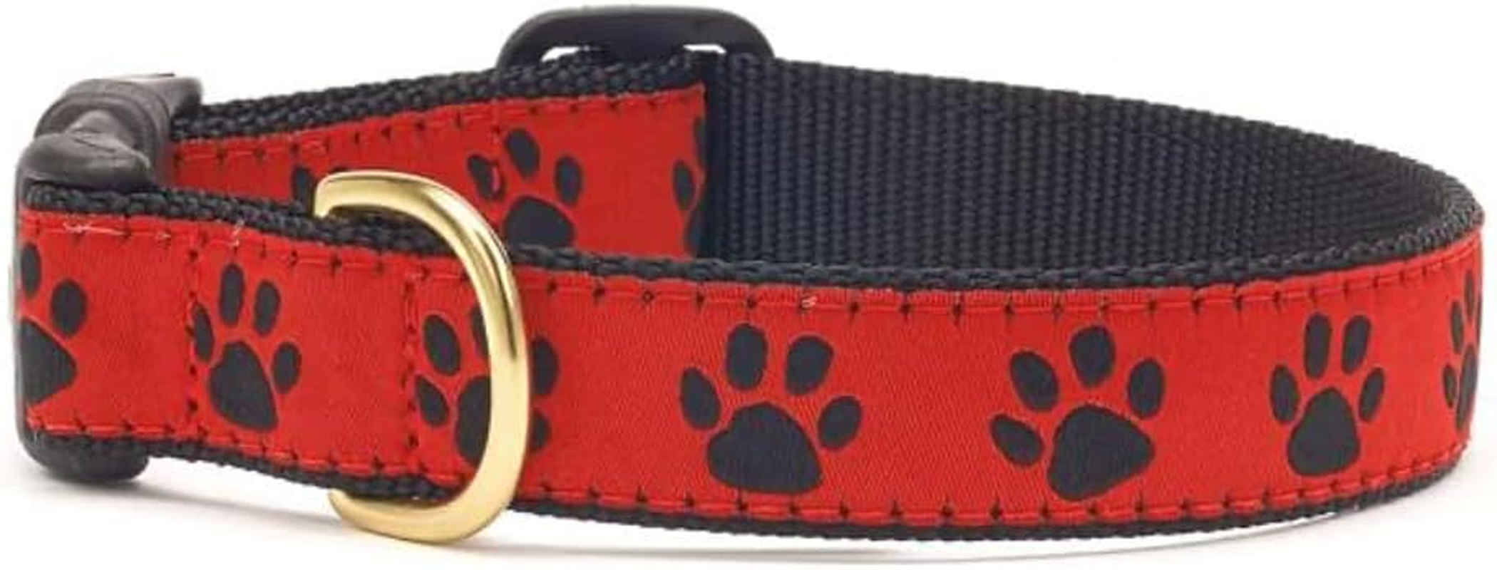 Up Country Red Black Paw Dog Collar - Large (Wide) image number 1