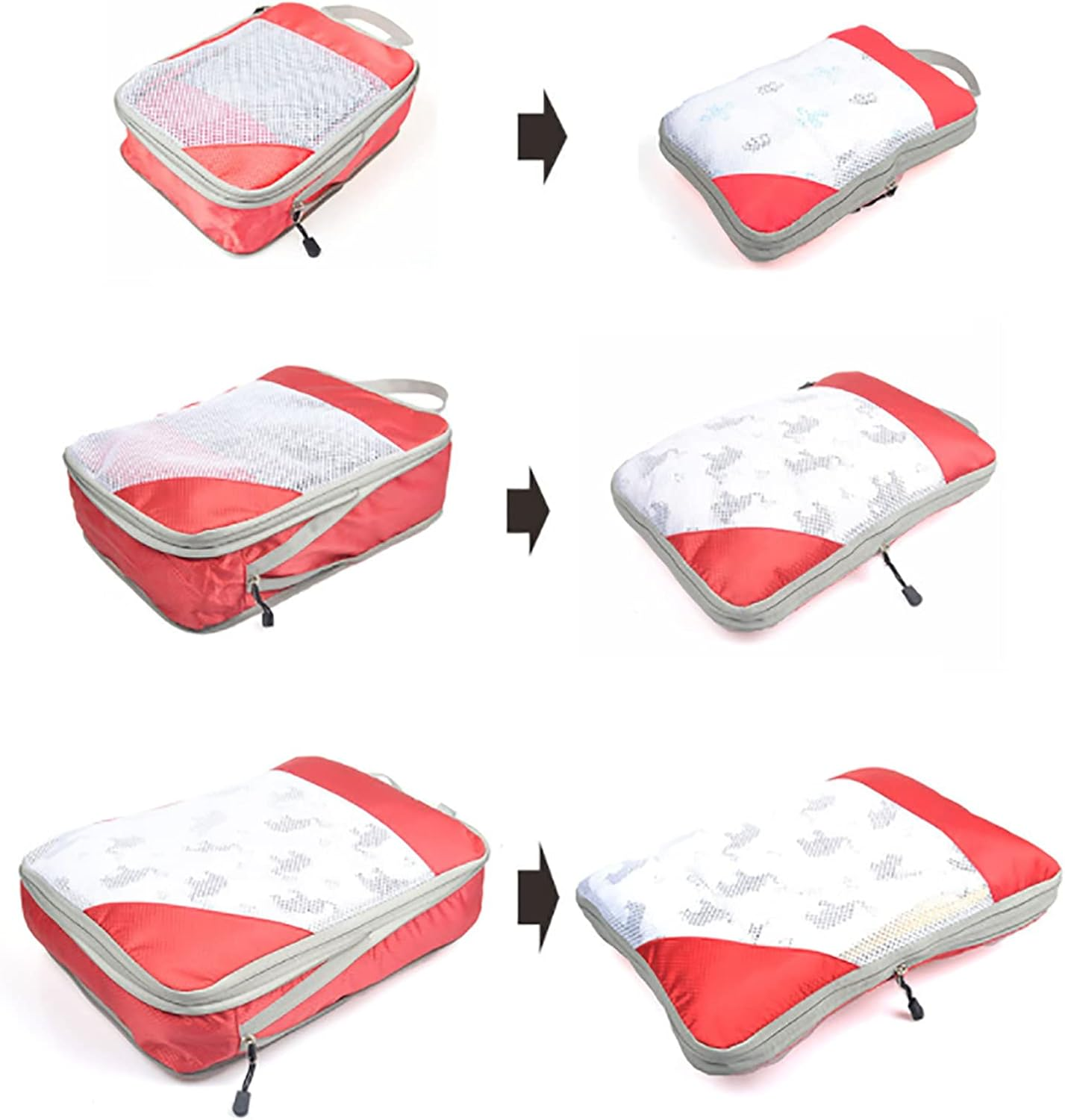 Packing Cubes for Travel, 4Pcs Travel Cubes Set Foldable Suitcase Organizer Lightweight Luggage Storage Bag Travel Packing Organizers,Black image number 3