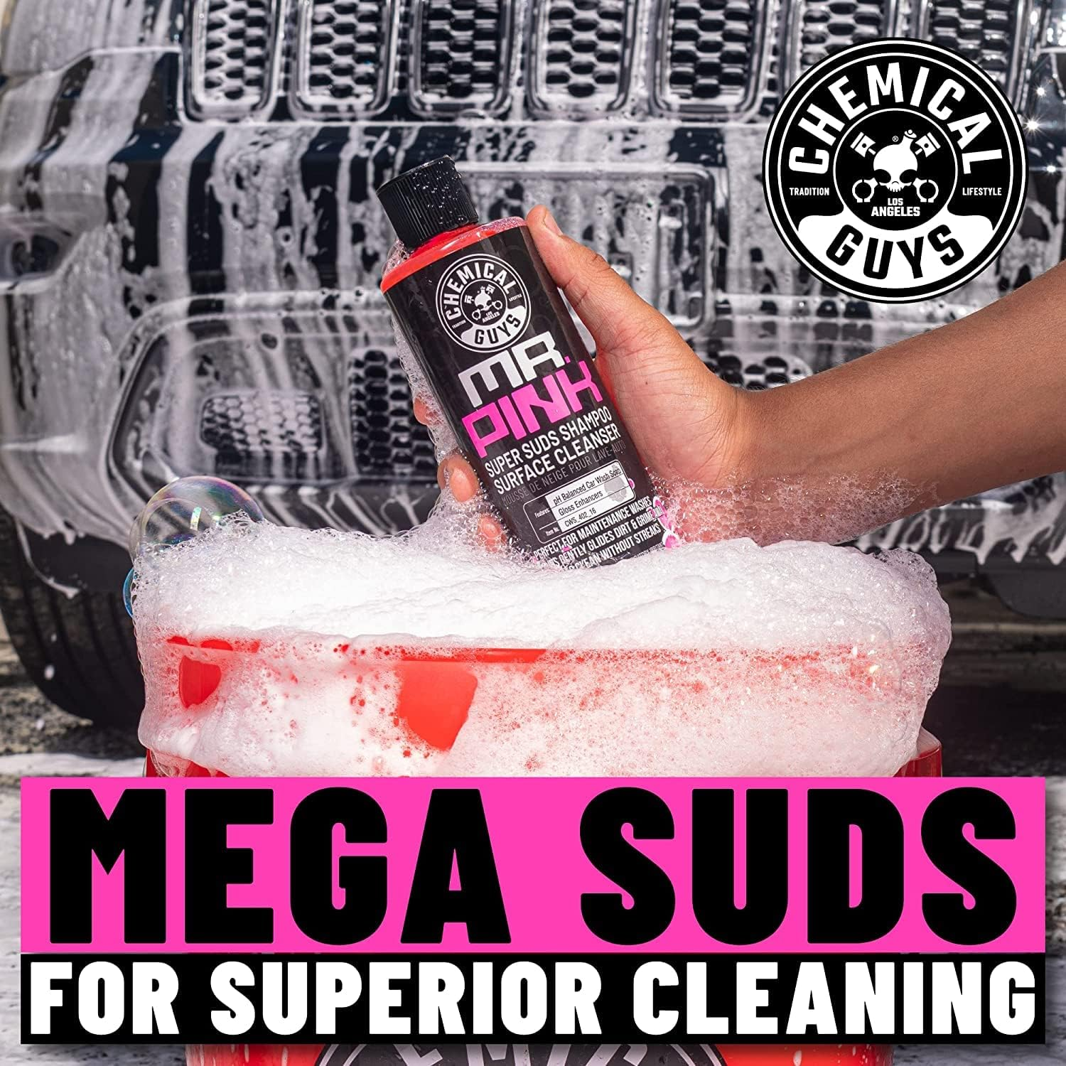Chemical Guys CWS_402_16 Mr. Pink Super Suds Car Wash Soap and Shampoo (16 Oz) image number 3