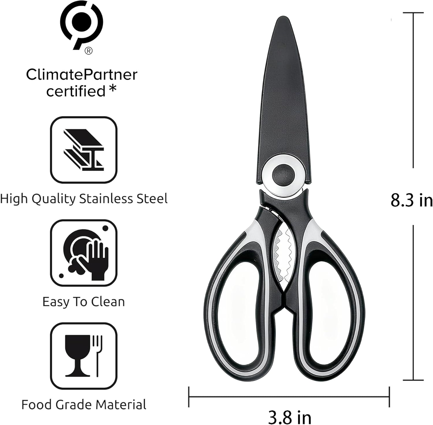 Kitchen Scissors All Purpose 3 Pack - Kitchen Gadgets Utensils - Heavy Duty Stainless Steel Cooking Shears for Cutting Meat, Food, Fish, Poultry Multipurpose Sharp Sissors for Dishwasher Safe image number 3