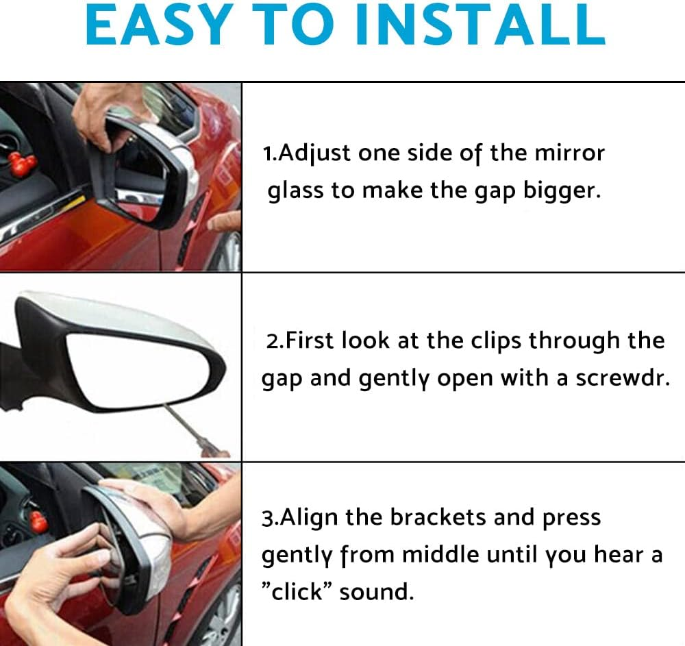 KAKA AUTO PARTS Car Rearview Mirrors Left Side Mirror Glass Compatible with VW GOLF MK7 MK7.5 13-18 Heated Convex with Base