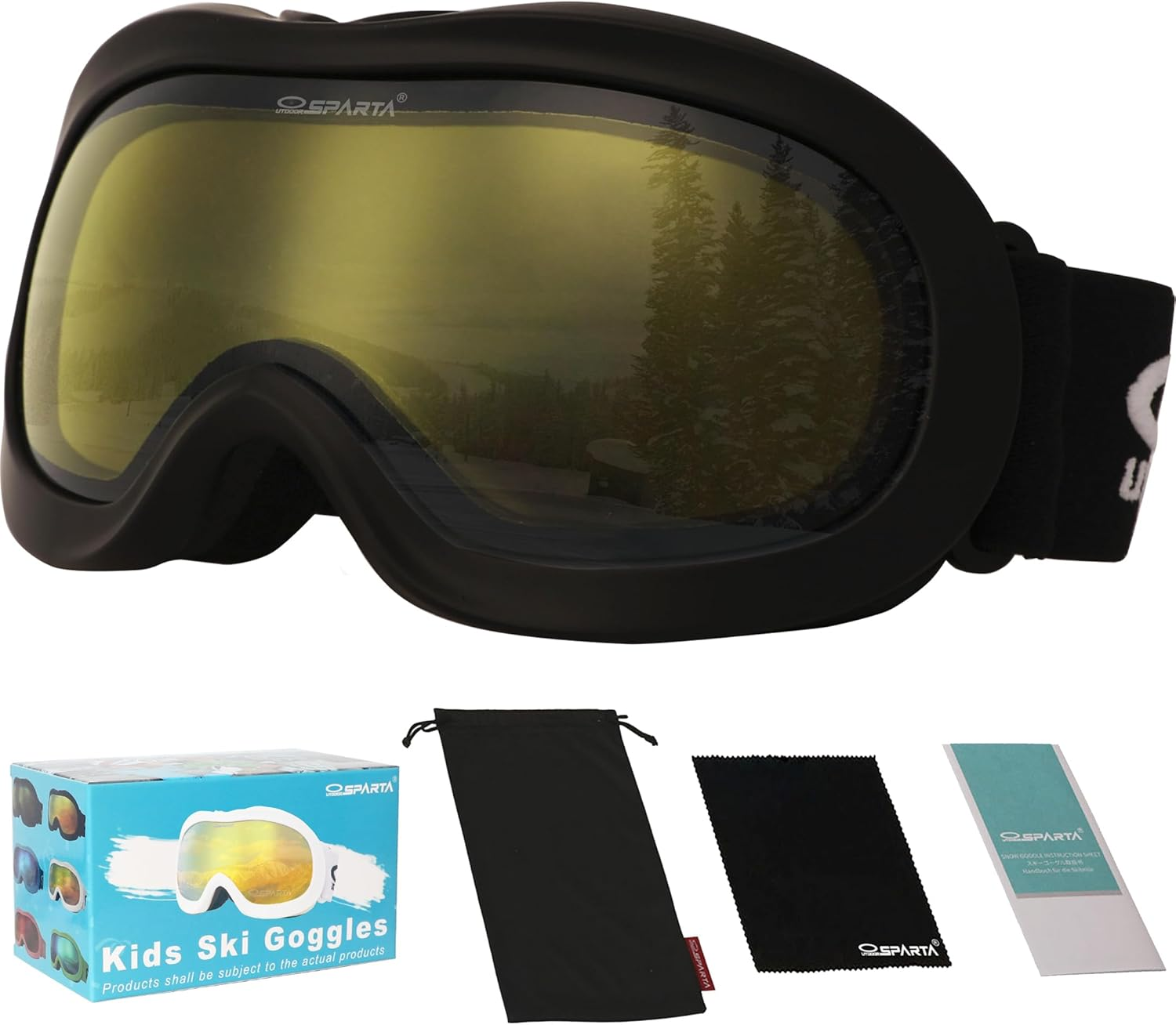 OUTDOOR SPARTA Kids Ski Goggles, Kids Snowboarding Goggles for Boys Girls Toddler Age 3-14 with 100% UV Protection image number 2