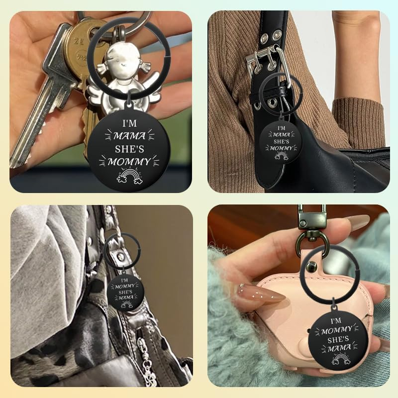 Lesbian Mothers Day Gifts for Mommy Mama Matching Gift Women Lgbt Lgbtq Couple Anniversary Mothers Day Presents for Mom Mother Hers and Hers Gifts for Lesbian Moms Matching Couple Keychains 2 Pcs image number 6