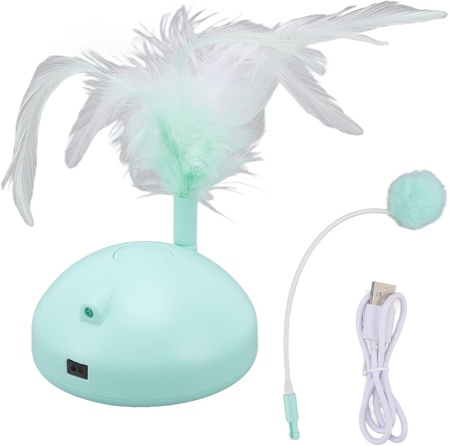 Rechargeable Electric Cat Toy Sphere with Feather USB Interactive Induction Play Sphere for Cats 360 Degree Intelligent Navigation for Endless Fun Ideal for Indoor Cats