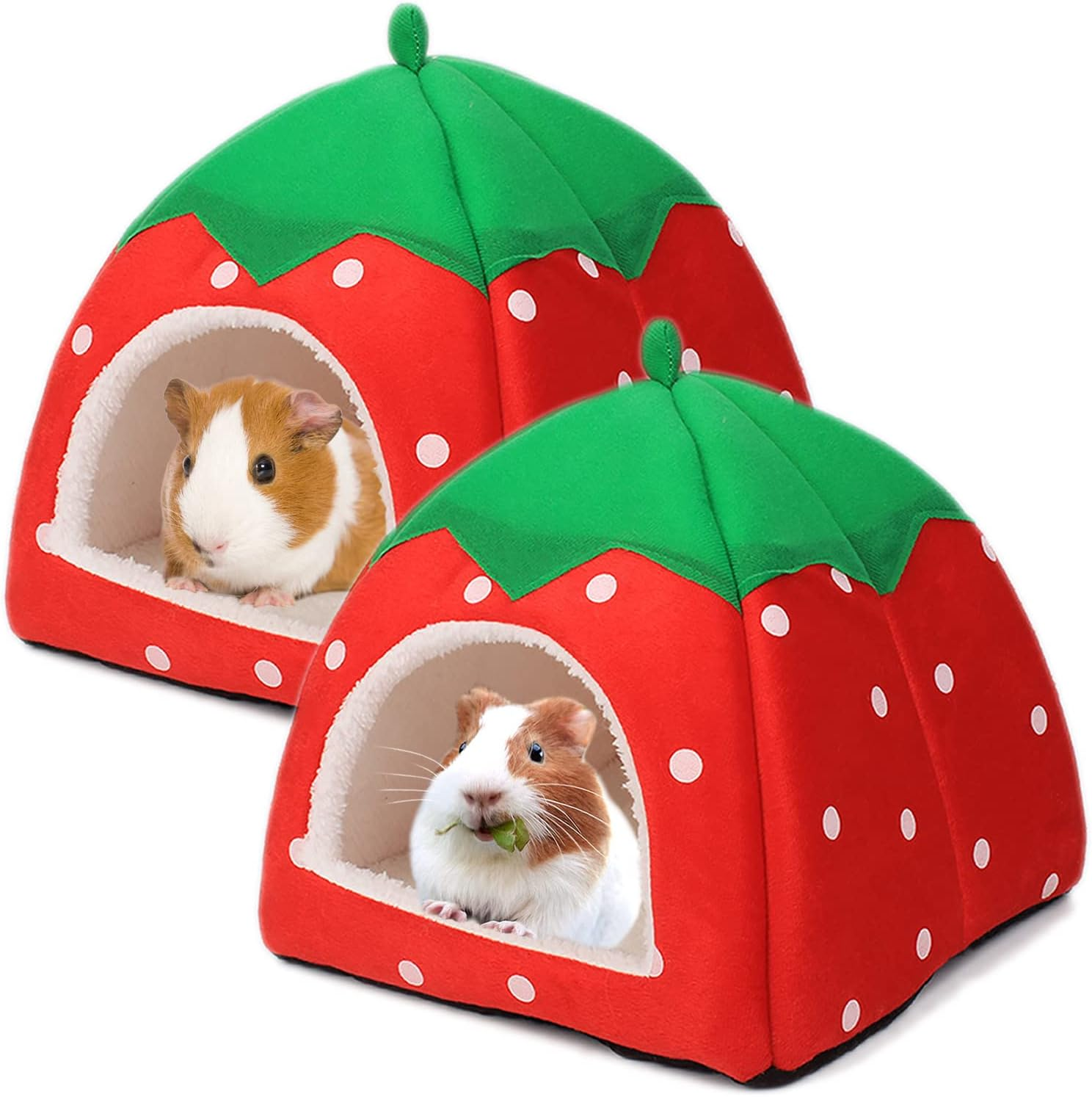 Guinea Pig Hideout 2 Pack Guinea Pig Bed House Cage Accessories Cozy Hide-Out for Hedgehog Ferret Chinchilla&Other Small Animals image number 3