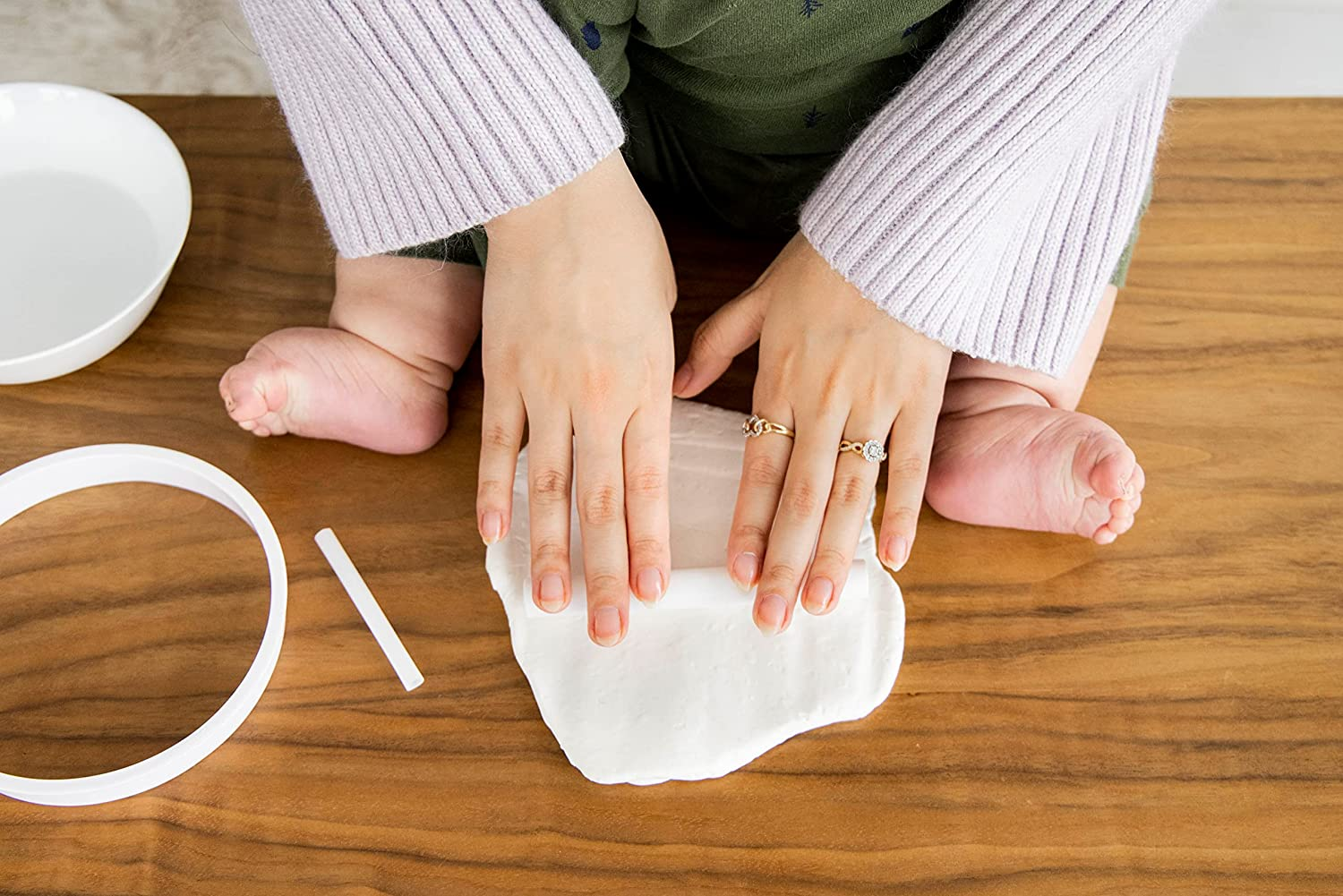 Tiny Ideas Baby'S Handprint or Footprint Christmas Ornament, Easy No-Bake Keepsake Kit, Creative New and Expecting Parents, Clay image number 5