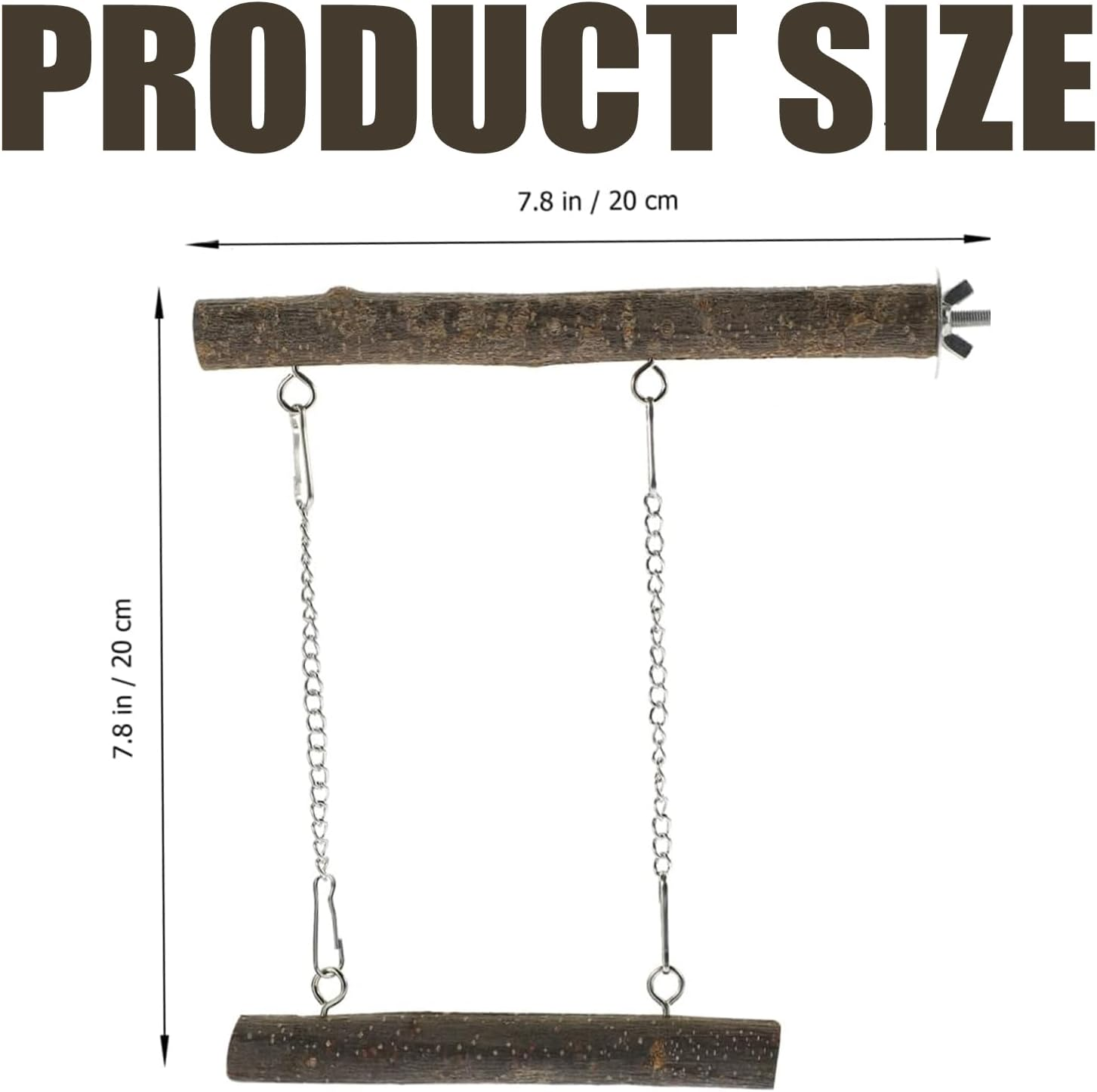 Lexziuo 1PCS Natural Wooden Bird Swing for Parrots, Durable Parakeet Perch & Chewing Toy, Plaything for Macaws Finches Budgies Training & Entertainment image number 4