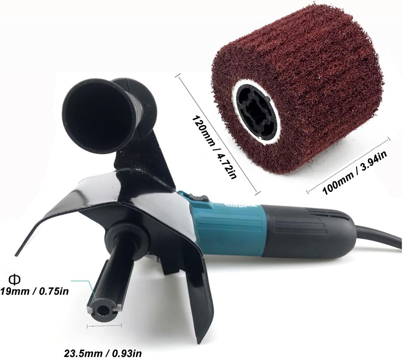 Angle Grinder Polishing Wheel, 80 Grit Abrasive Wheel Wire Drawing Polishing Wheel, 2 Drawing Machine Polishing Wheels Set for Wood Metal Polishing image number 2