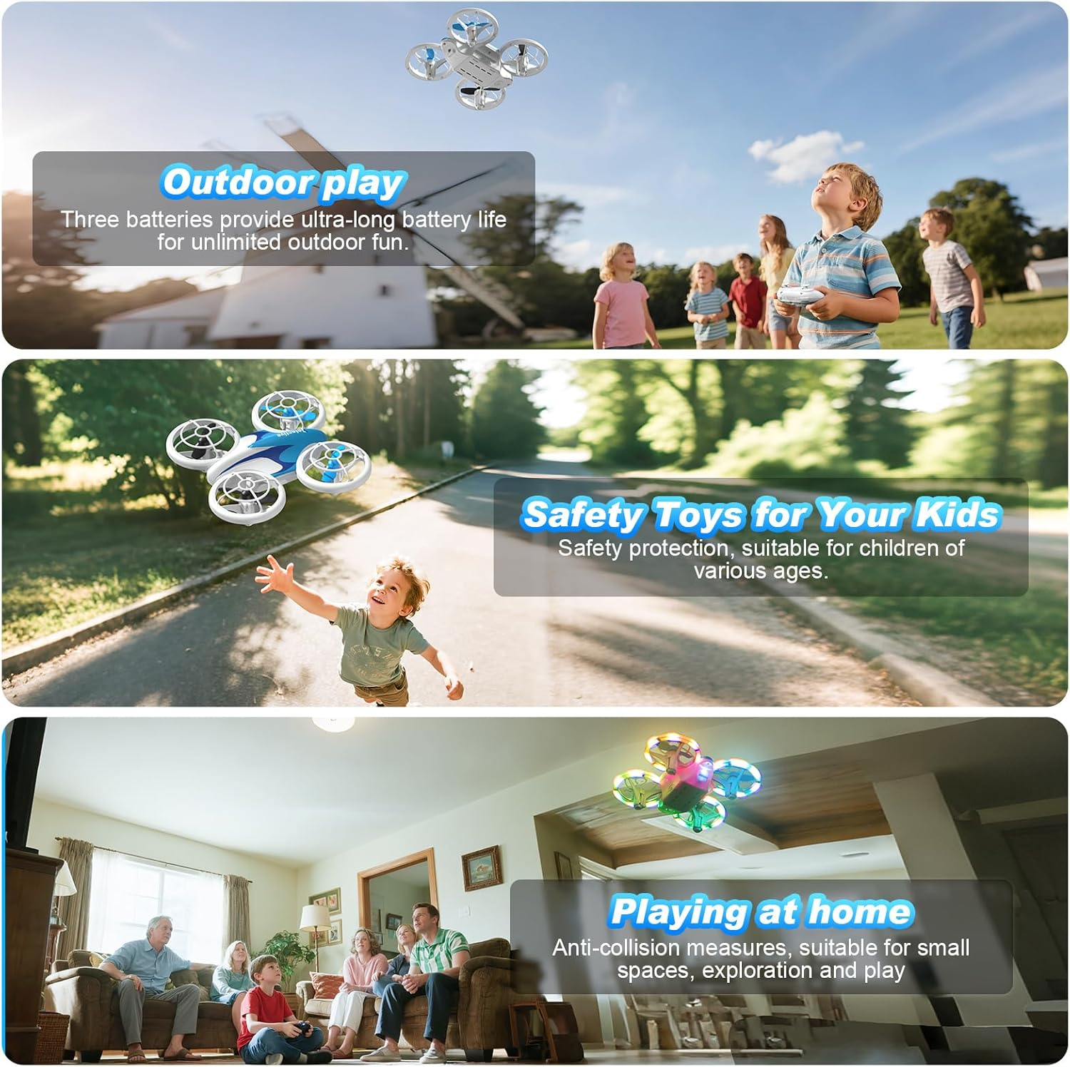 Bluefire Mini Drone for Kids Ages 6+, Remote Control Drone Toys with 3 Rechargable Batteries, Throw to Go, High Speeds Rotation, Self Spin & 3D Flip, RC Quadcopter RC Helicopter Plane for Boys/Girls