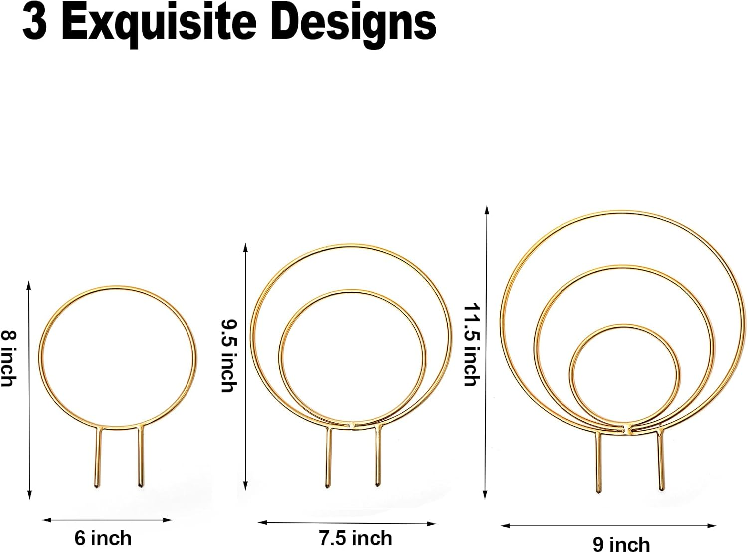 Hoya Trellis- Metal Plant Trellis Indoor 3-Pack for Climbing Plants - Gold Small Garden Trellis for Ivy and Flowers - Unique Patterns - Outdoor Potted Plant Support image number 4