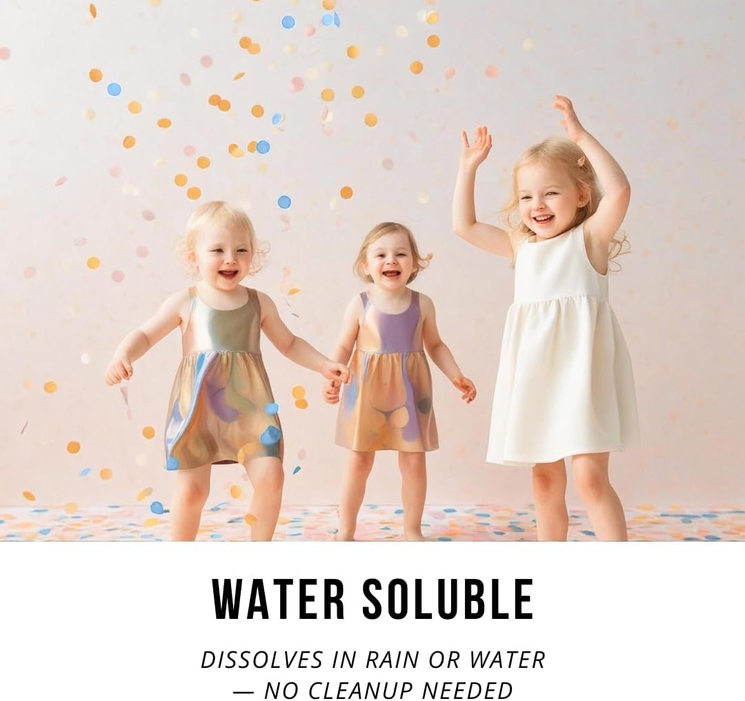 Dissolving Eco-Friendly Biodegradable Wedding Confetti, Sustainable 40G Rice Paper Circle Confetti, Water Soluble, Venue-Safe for Outdoor Weddings, Parties & Celebrations - White Rice Paper image number 2