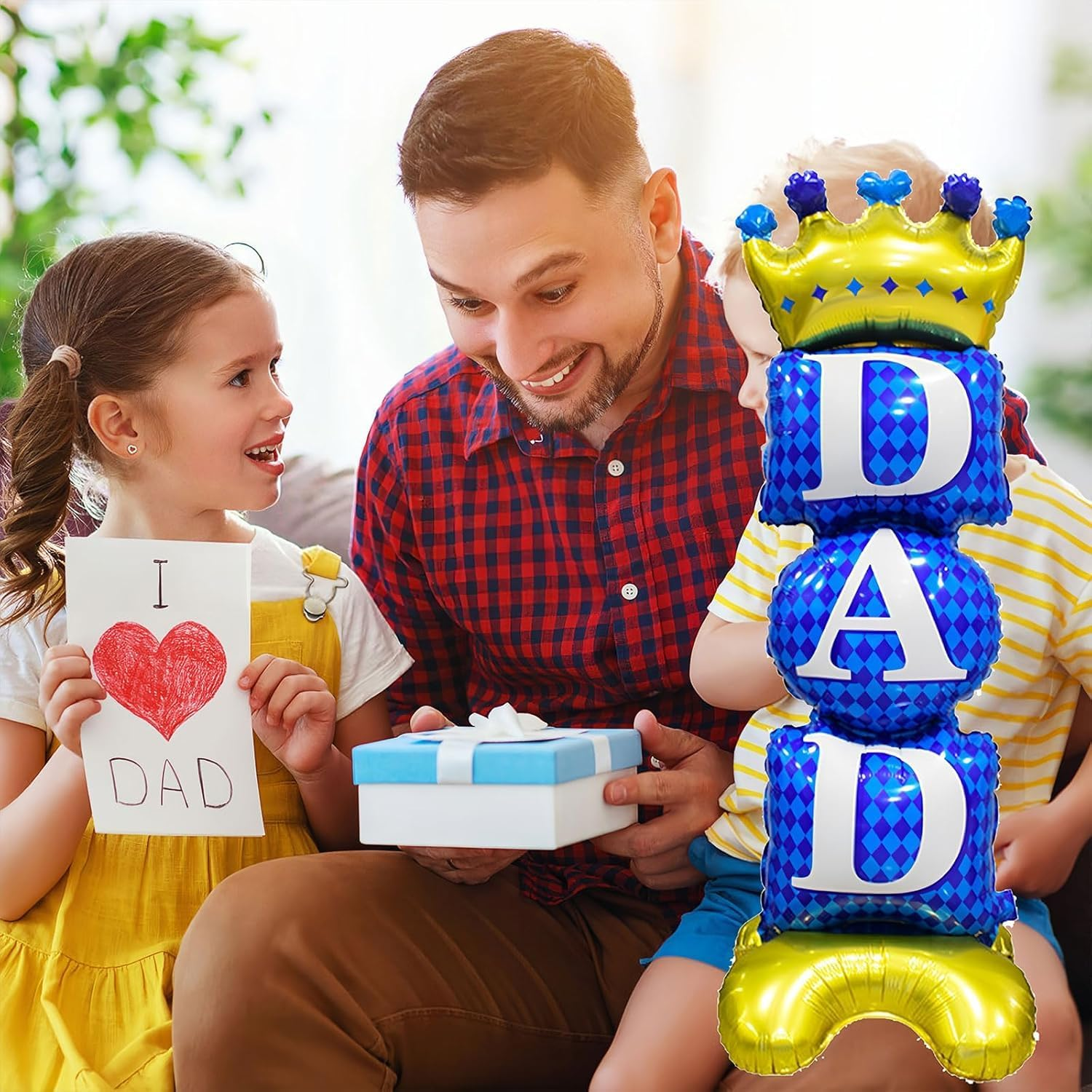 Father Day Balloons Standing, 2Pcs Father Birthday Foil Balloon Set, Happy Fathers Day Party Decoration Balloons image number 4