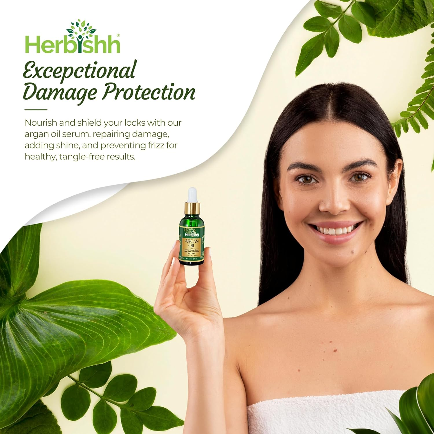 Herbishh Argan Oil for Hair &ndash; Deep Condition Hair Treatment Argan Oil &ndash; Ingredients Sourced from Morocco &ndash;Oil for Hair Frizz Control & Damage Repair &ndash;Nourishing Argan Hair Oil Serum 30Ml (30 Ml (Pack of 3)) image number 5