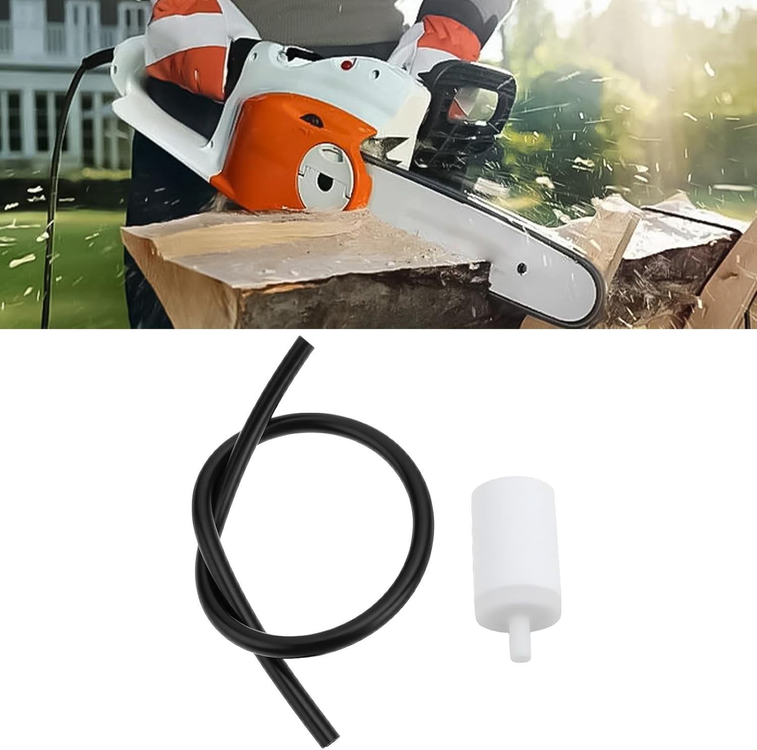 SG Store 1 Set of Lawn Mower Carburetor Gasoline Hose Filter Kit Fuel Hose Filter Kit 30Cm Compatible with Stihl 009 010 011 012 image number 2