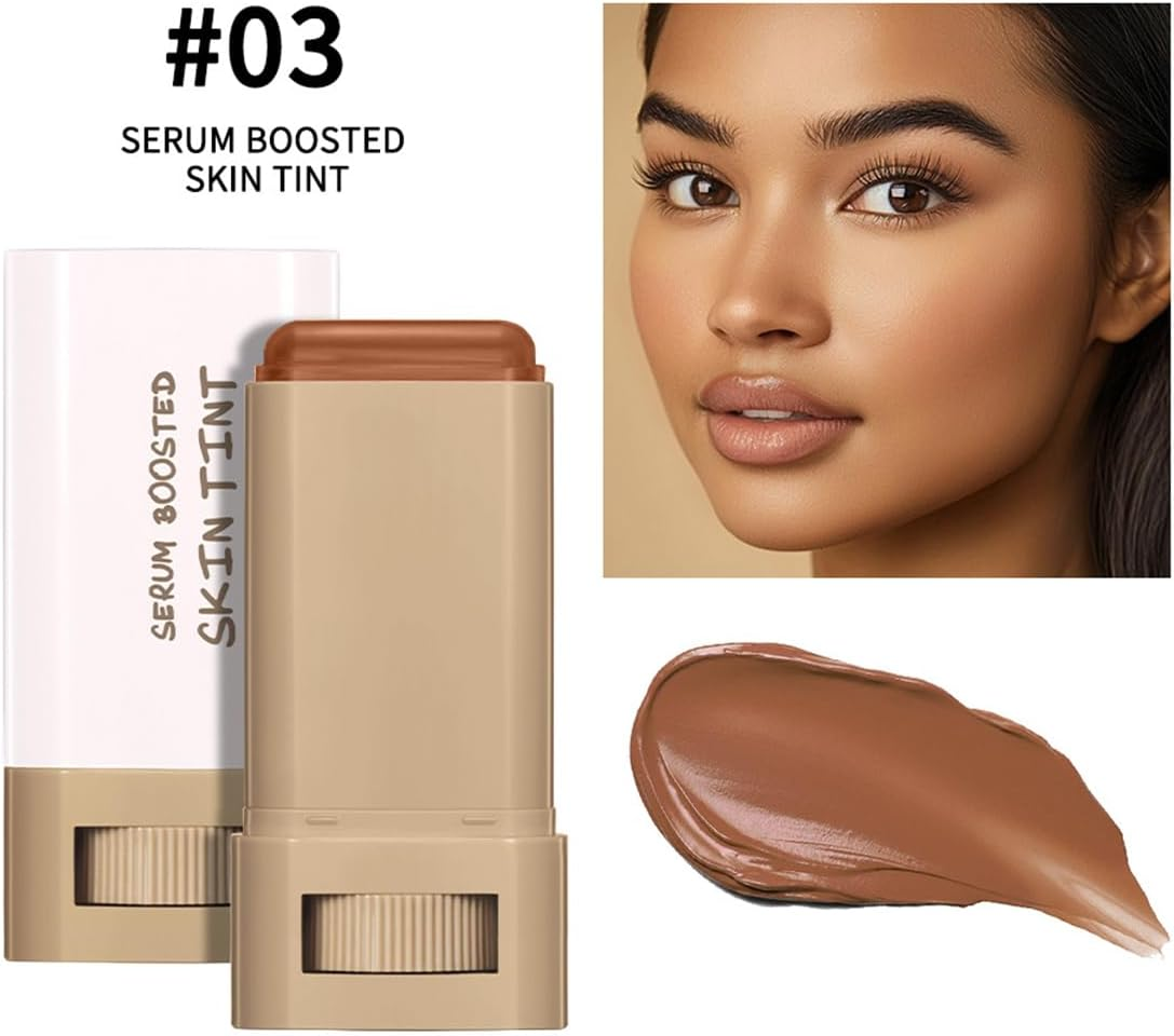 Baorder Foundation Stick Beauty Balm Boosted Skin Tint Portable Olive Tinted Moisturising Serum Contour Stick Foundation Face Stick for Women, Natural Finish (02) image number 5