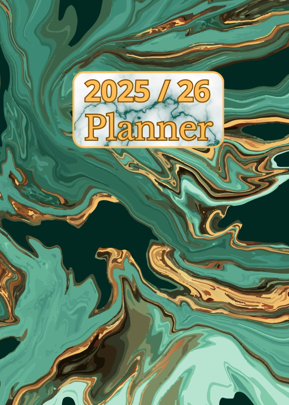 2025-26 Monthly Planner: Small Size 5X7 Inches | Two Year Calendar Schedule Organizer (24 Months from January to December) with Holidays | Marble Cover