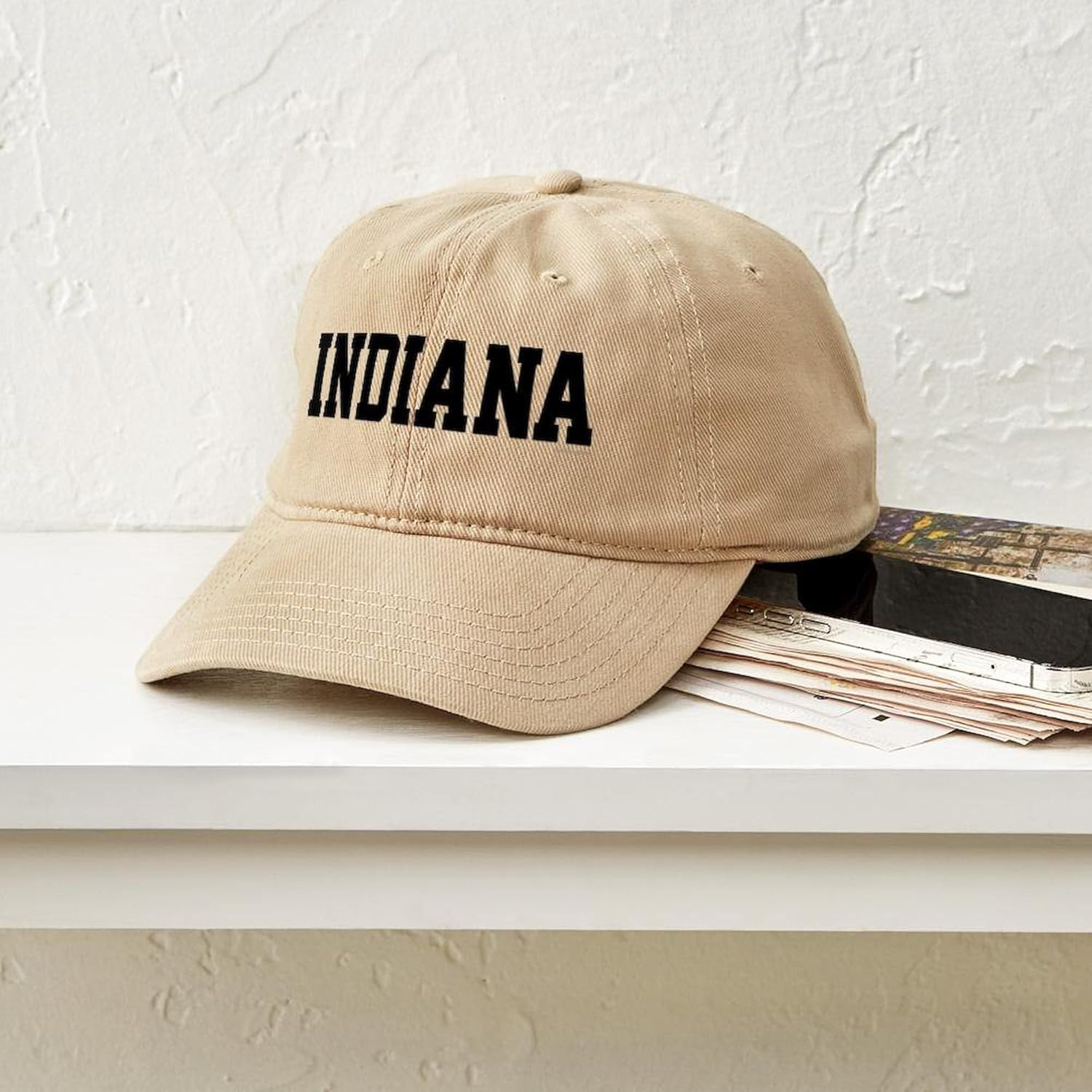 Cafepress Indiana Jersey Black Cap Adjustable Baseball Cap image number 3