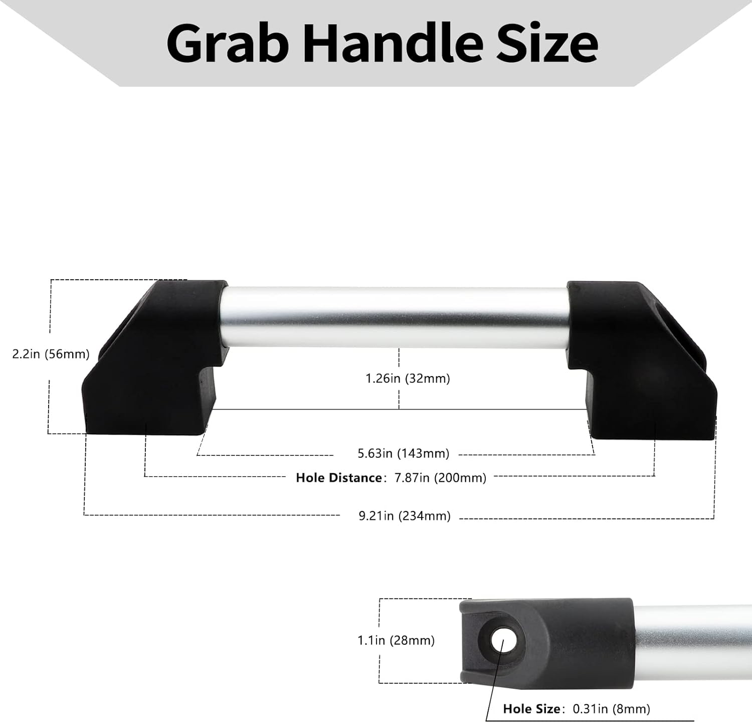 ESUDNT RV Grab Door Handle, Aluminum for Camper, Trailer, Cargo Trailer, Motor Home, Boat, Automotive (2 Pack, Come with Screws) - White image number 5