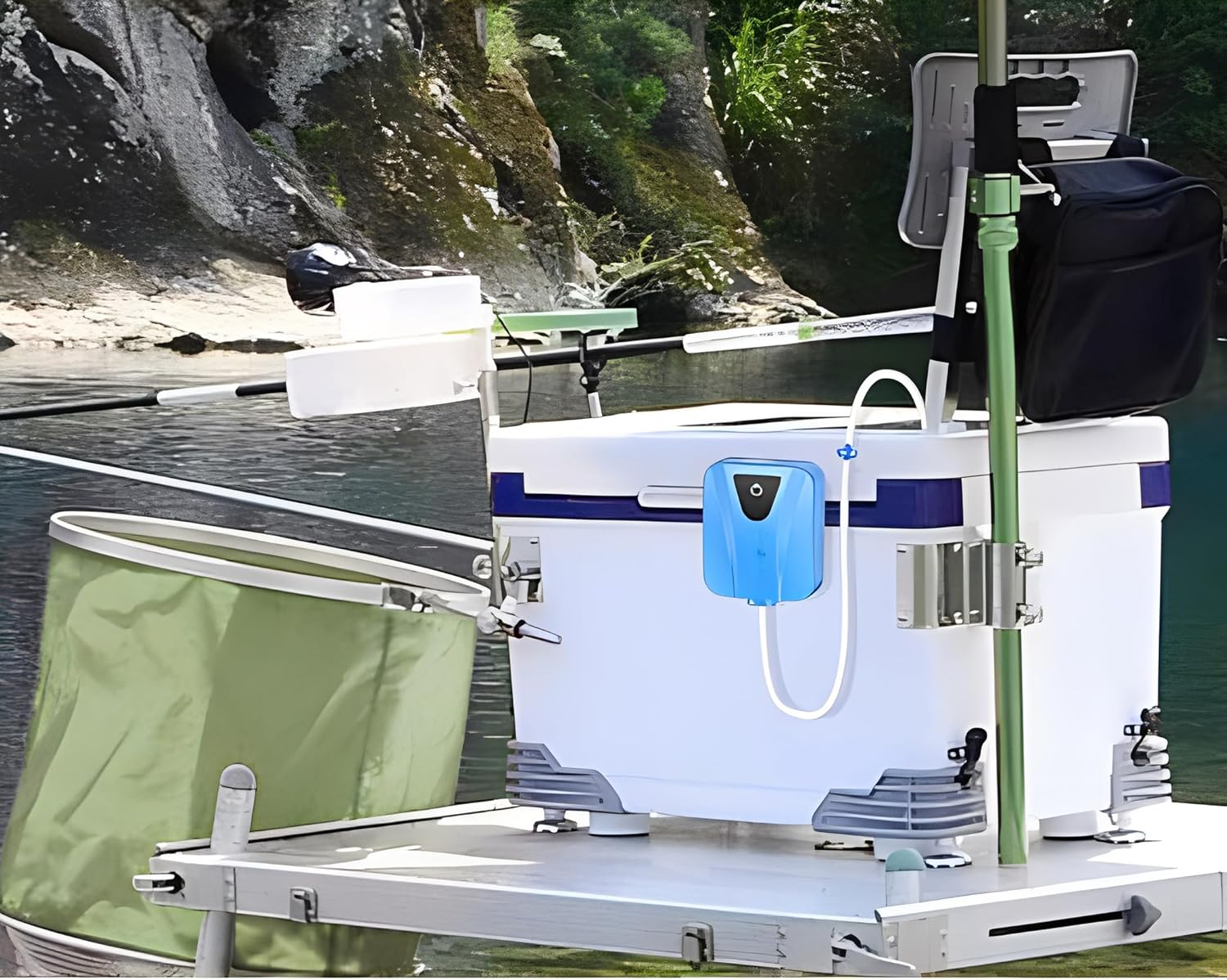 Meichoon Solar Water Air Pump Oxygenator USB Oxygen Pump Silent with Aquarium Oxygenator Tube and Bubble Rock Outdoor Pond Gardening Water Circulation MY05 image number 4