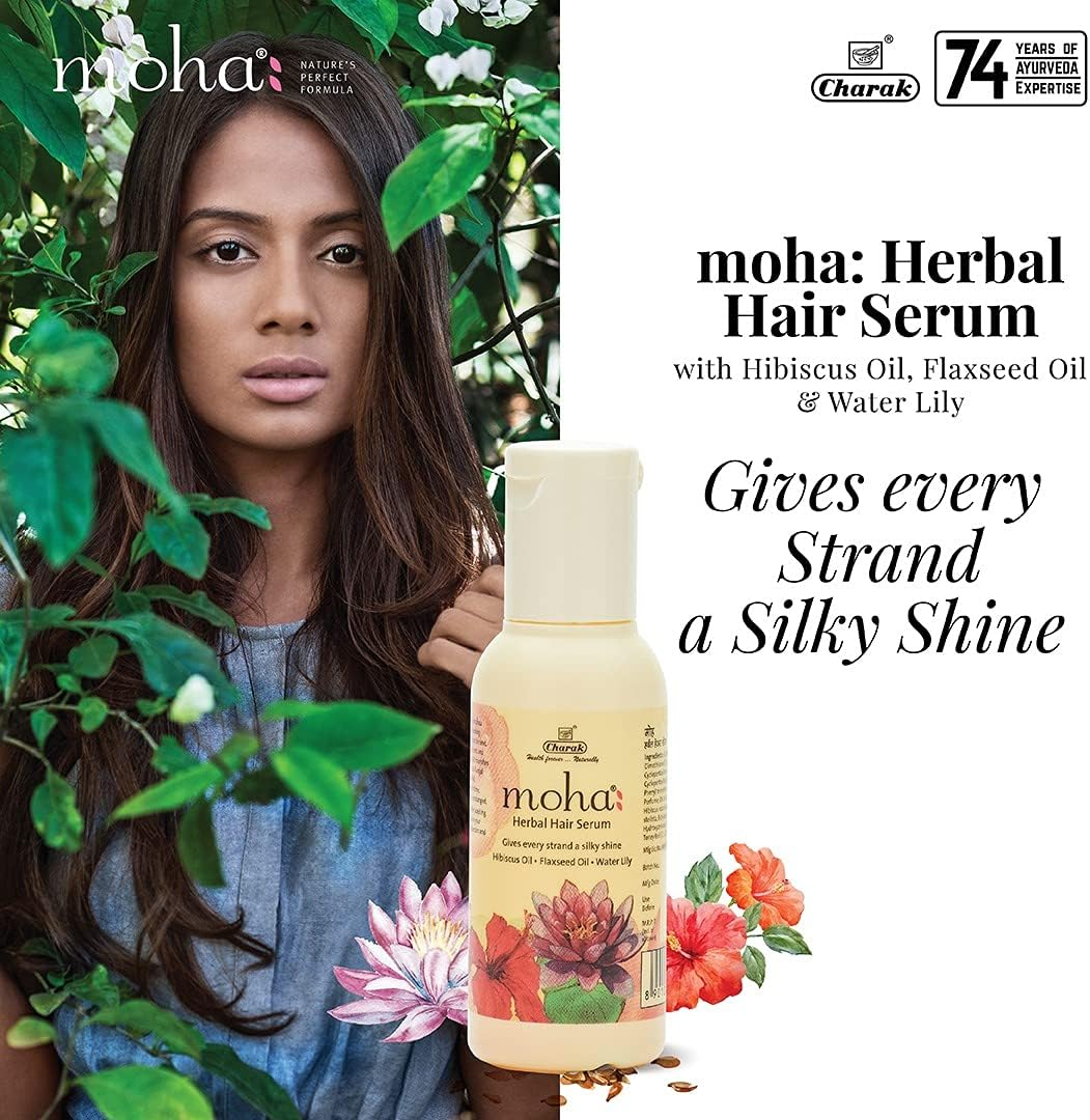 Moha: Herbal Hair Shampoo 100 ML and Herbal Hair Serum for Men & Women | Non Sticky Hair Serum (100 ML) Combo Pack