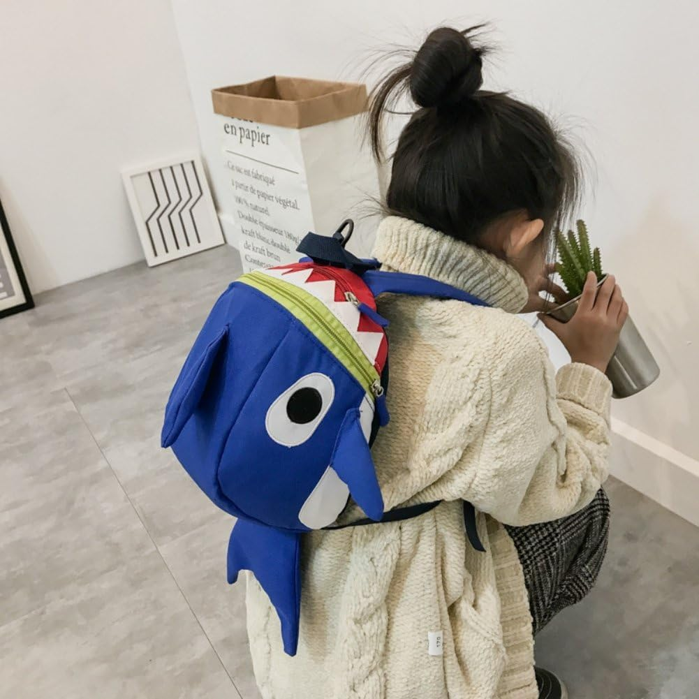 Haozaikeji Toddler Backpack Kids Backpack with Safety Reins Cute Shark Shape School Bag for Boys and Girls Mini Animal Preschool Bag for 1-5 Years Children - Blue image number 2