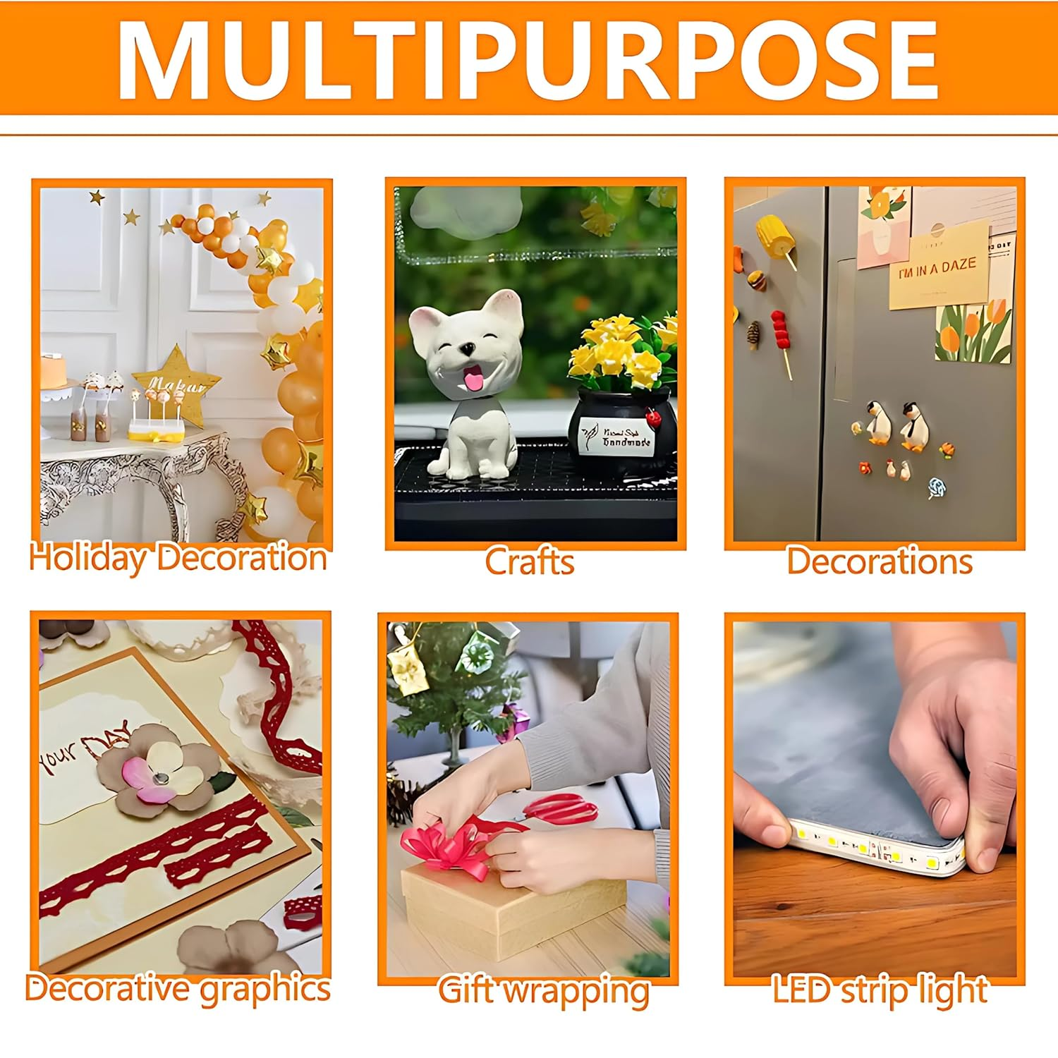 25 Sheets of A4 Clear Double-Sided Tape, Extra-Strong Adhesive with Yellow Liner for DIY, Crafts, Party Decor, and Home Decorative Tape image number 1