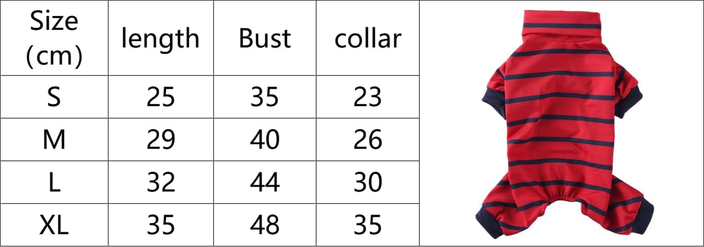 Striped Dog Pajamas for Small Dog Cooling Puppy Pullover Jumpsuit Stretchable Breathable Pet Pjs Summer Spring Pyjamas (Red, M) image number 3