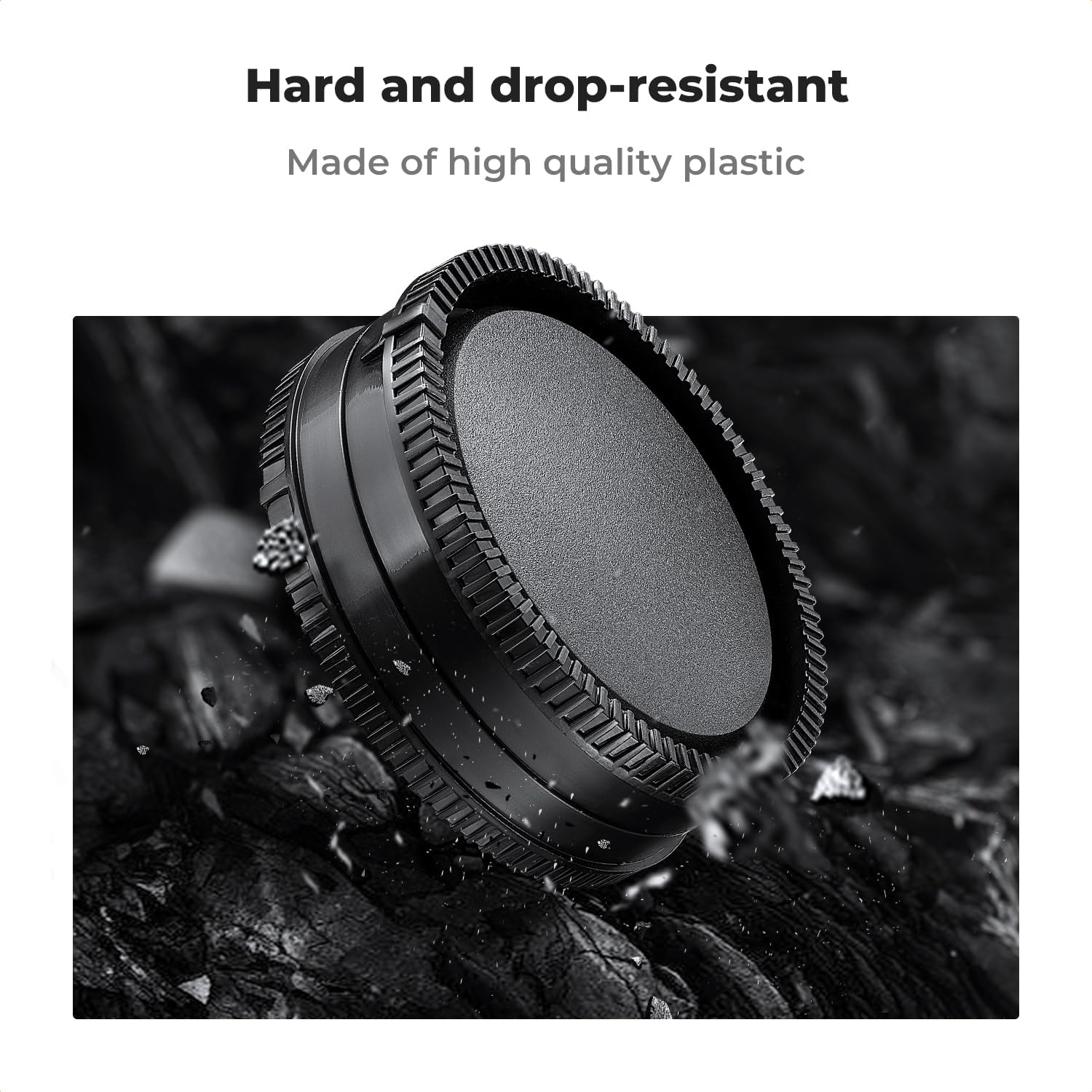 K&F Concept E Mount Body Cap & Rear Lens Cover for Sony Nex E Mount A6700 A6600 A6500 A6400 A6300 A6100 A6000 A5100 A5000 A7C A7CR A7C II A7 A7S A7R FX3 FX30 A9 A9II ZV-E10 NEX-6 NEX-7 NEX-5C NEX-3 image number 1