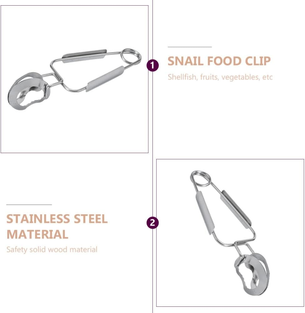 HANABASS Multitools 4 Pack Stainless Steel Snail Tongs, Buffet Tongs, Escargot Snail Clip for Kitchen Cooking Restaurant (6.3 X 2 Inch, Silver) Grill Utensils Set image number 6