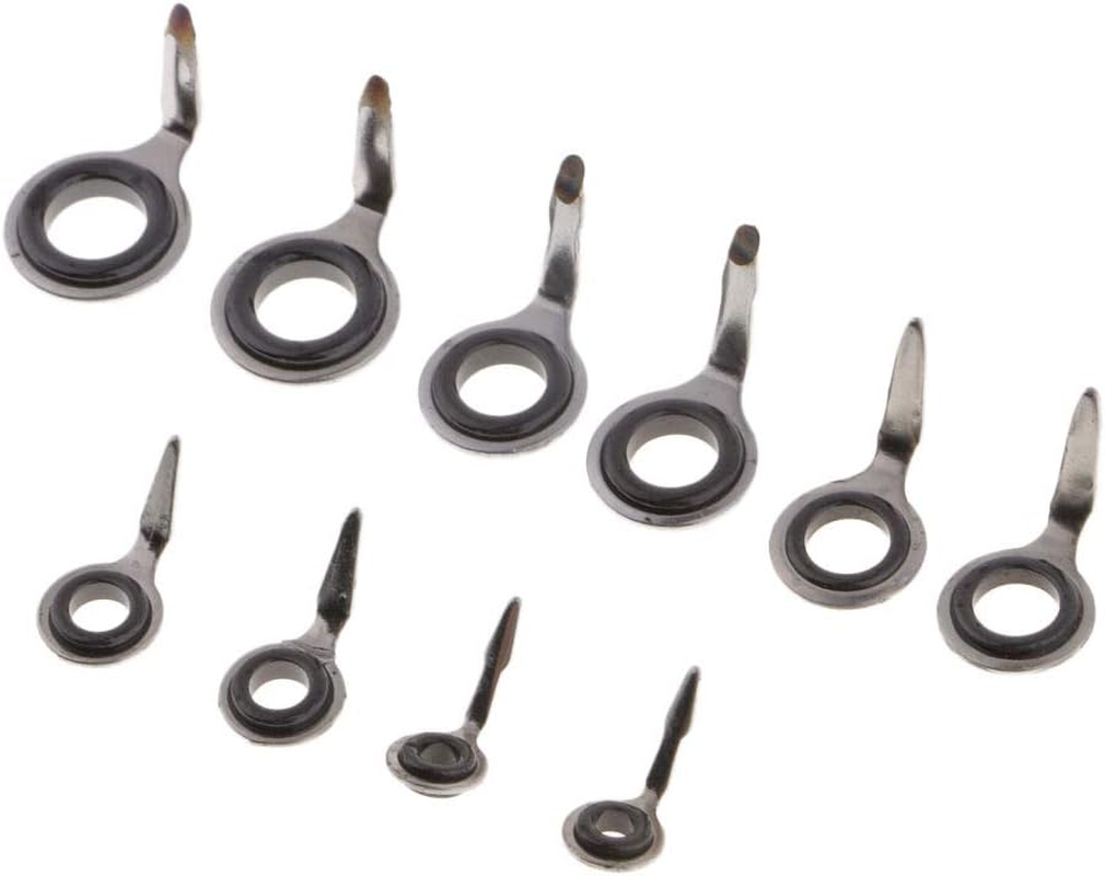 F Fityle 10Pcs Fishing Rod Guides Eye Ring Rod Repair Kit 2Mm, 3Mm, 4Mm, 4.5Mm, 5Mm
