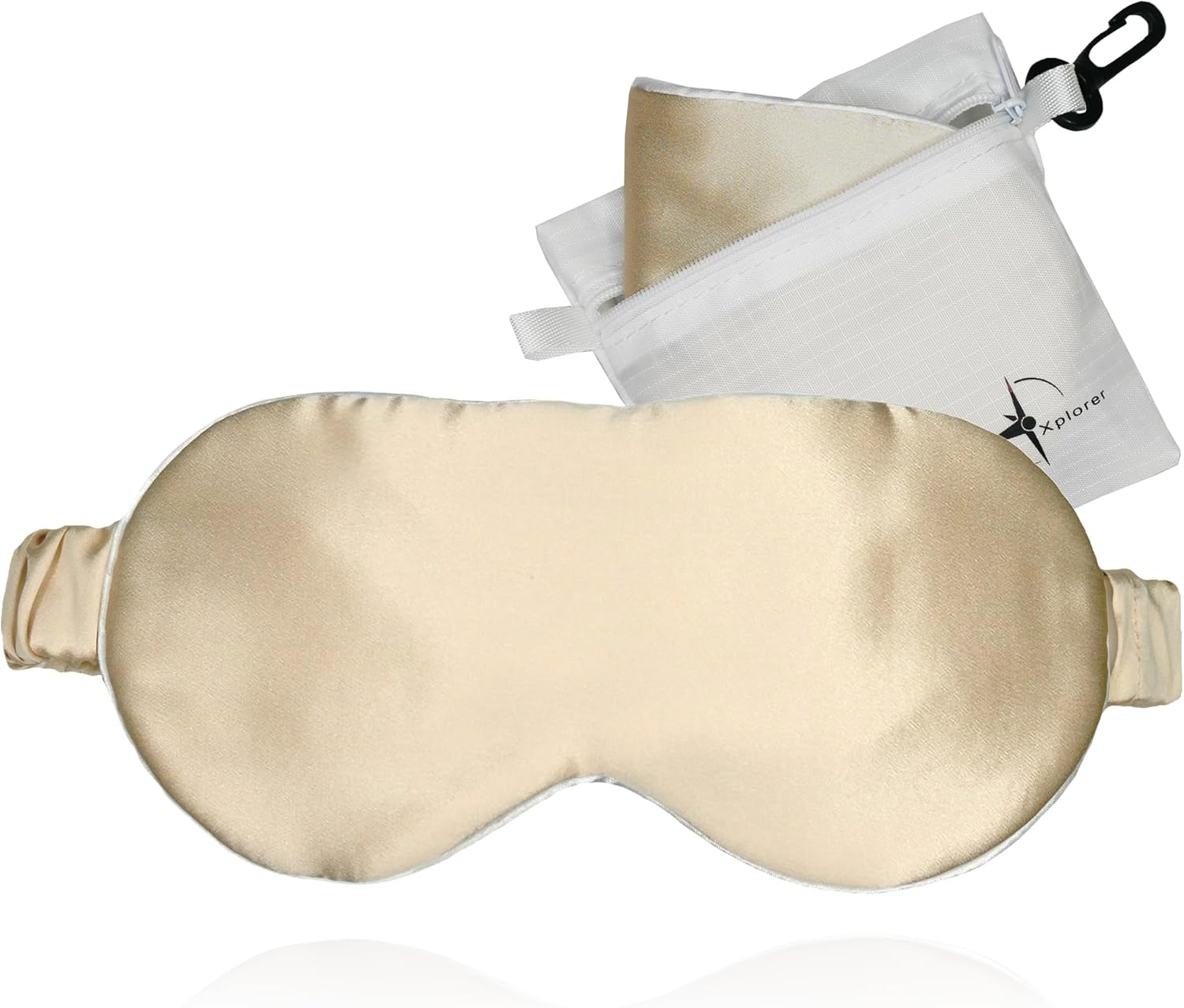 X-Plorer Premium Silk Eye Mask (Travel Edition) | OEKO-TEX Certified, Natural, 99% Darkness, Adjustable Silk-Strap, for Adults and Children | Ideal Silk Sleep Mask and Travel Accessories | OCN