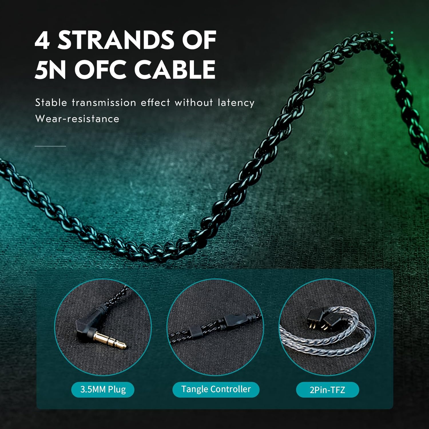 Yinyoo CCZ Harmony BC01 Pro in Ear Headphones,1Dd 1BA Hybrid Driver Hifi Earphones,Three Frequency Balance Wired IEM, Stereo Sound Wired In-Ear Earbuds with 3.5Mm Plug for Musician,Singers image number 3