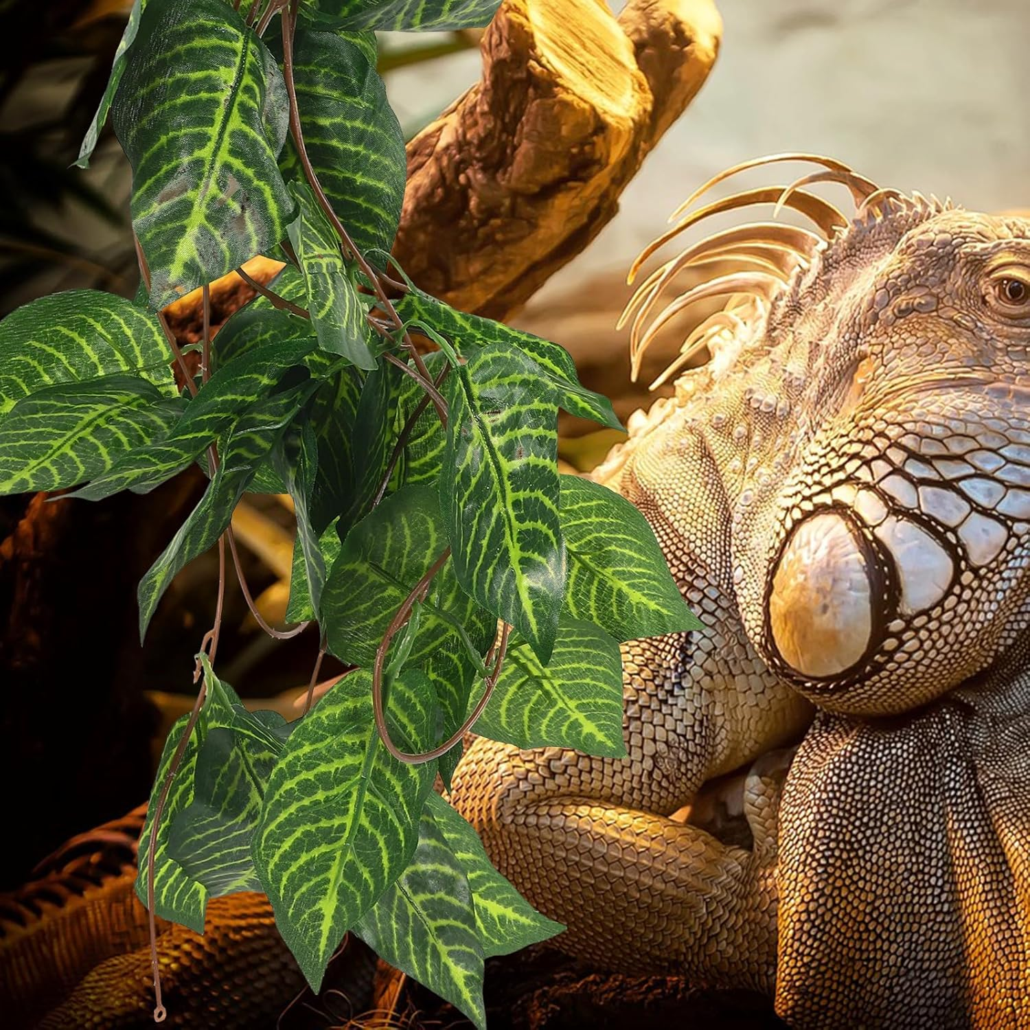 Sosoport Crawler Simulation Plant Reptile Terrarium Plant Snake Habitat Decoration Climbing Pet Aquarium Landscaping Aquarium Fake Artificial image number 1